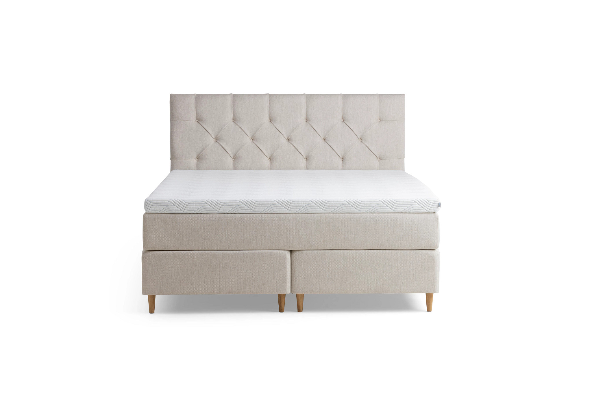 Tempur Promise Kontinentalsäng Ivory 160x200 Pro Plus SmartCool 8cm Medium Metallben Krom 12cm