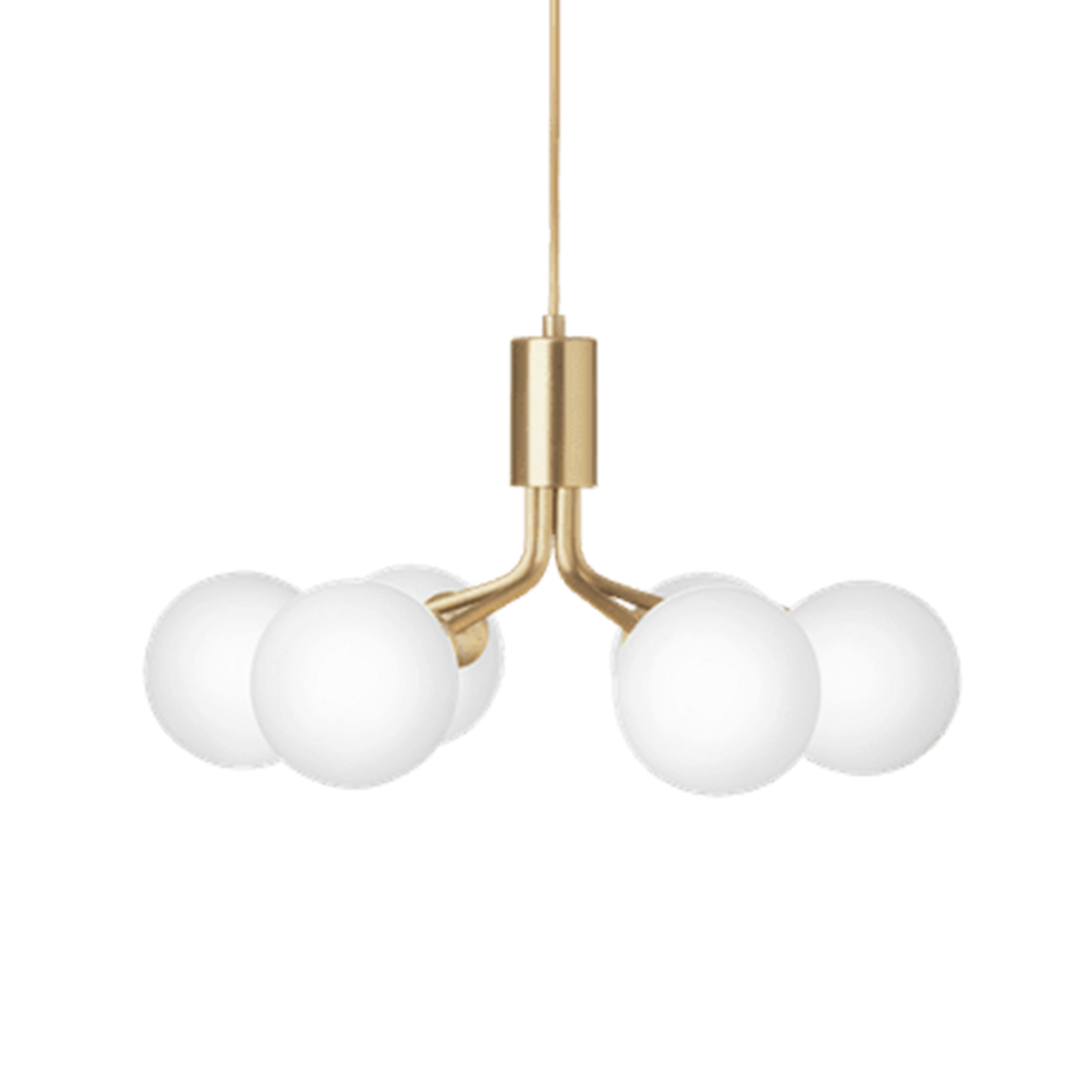 Apiales 6 Taklampa Brushed Brass/Opal