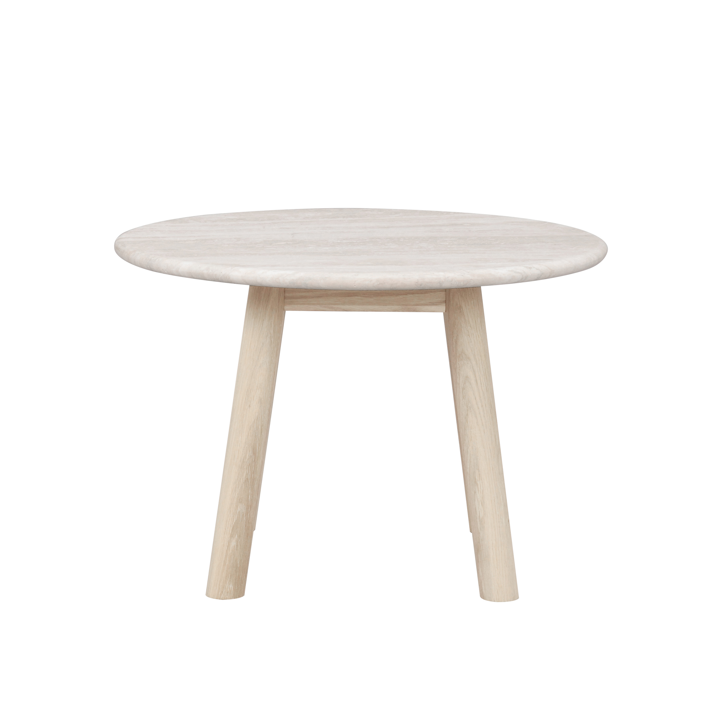 Rowico Home - Taransay Couchtisch Beige Travertin/Weiß pigmentierte Eiche Ø60