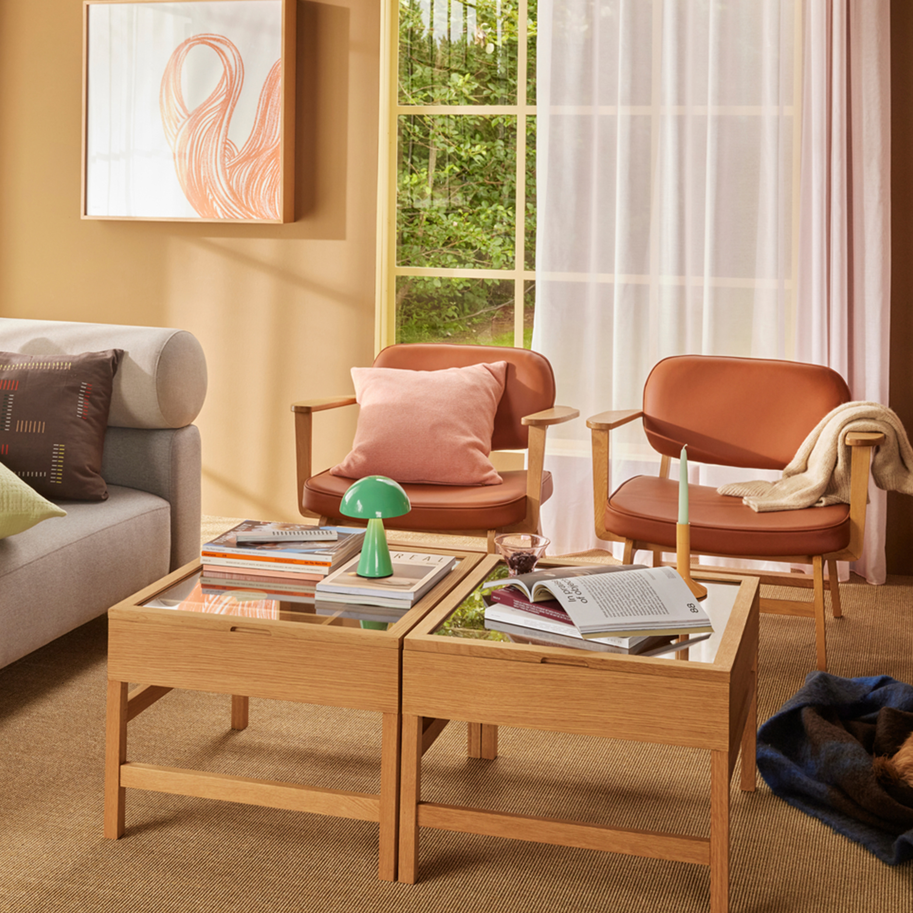 Hübsch Glitz Sofabord Natural 60cm