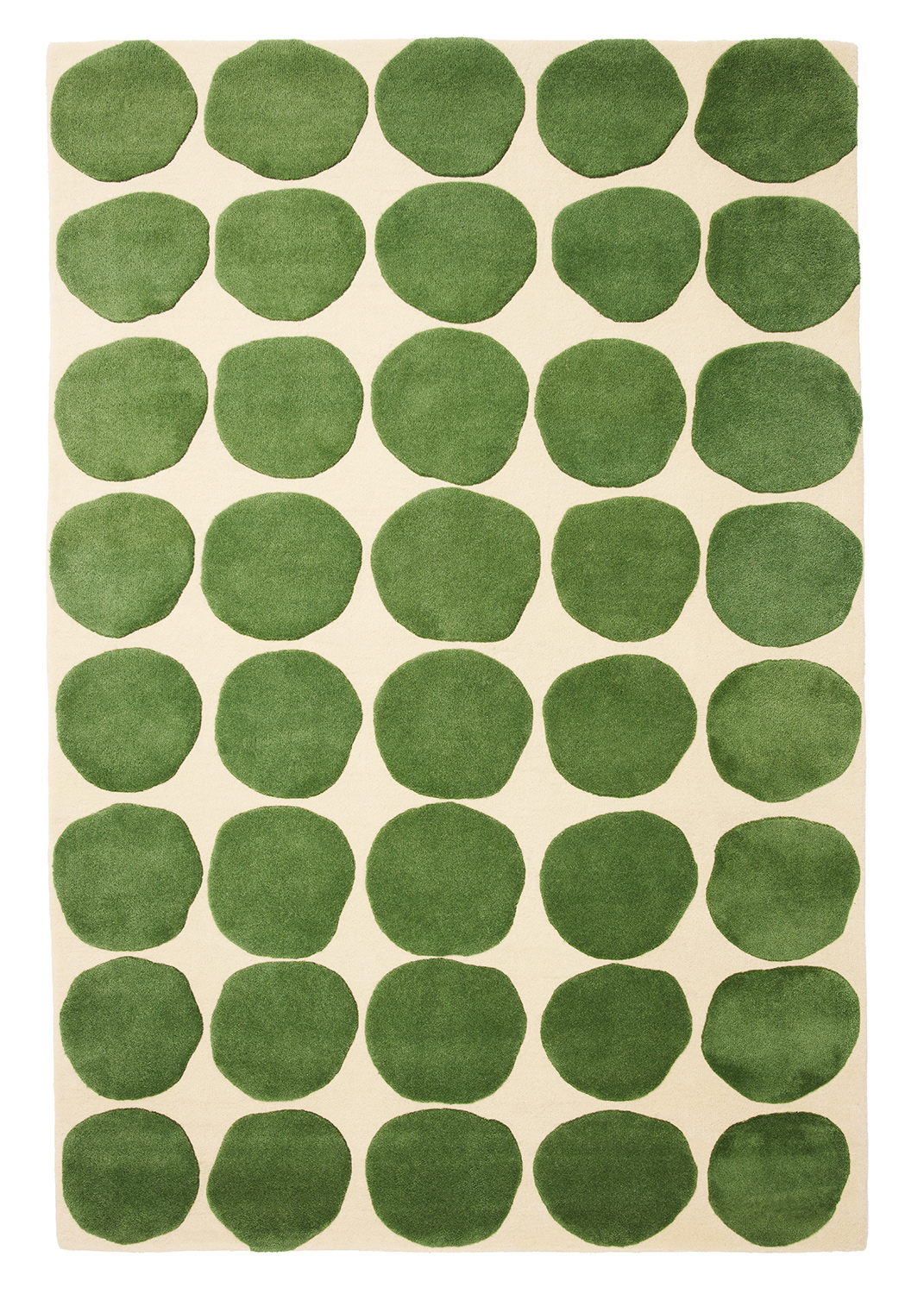 Chhatwal & Jonsson - Dots Ullmatta Light Khaki/Cactus Green 230x320 - Grön