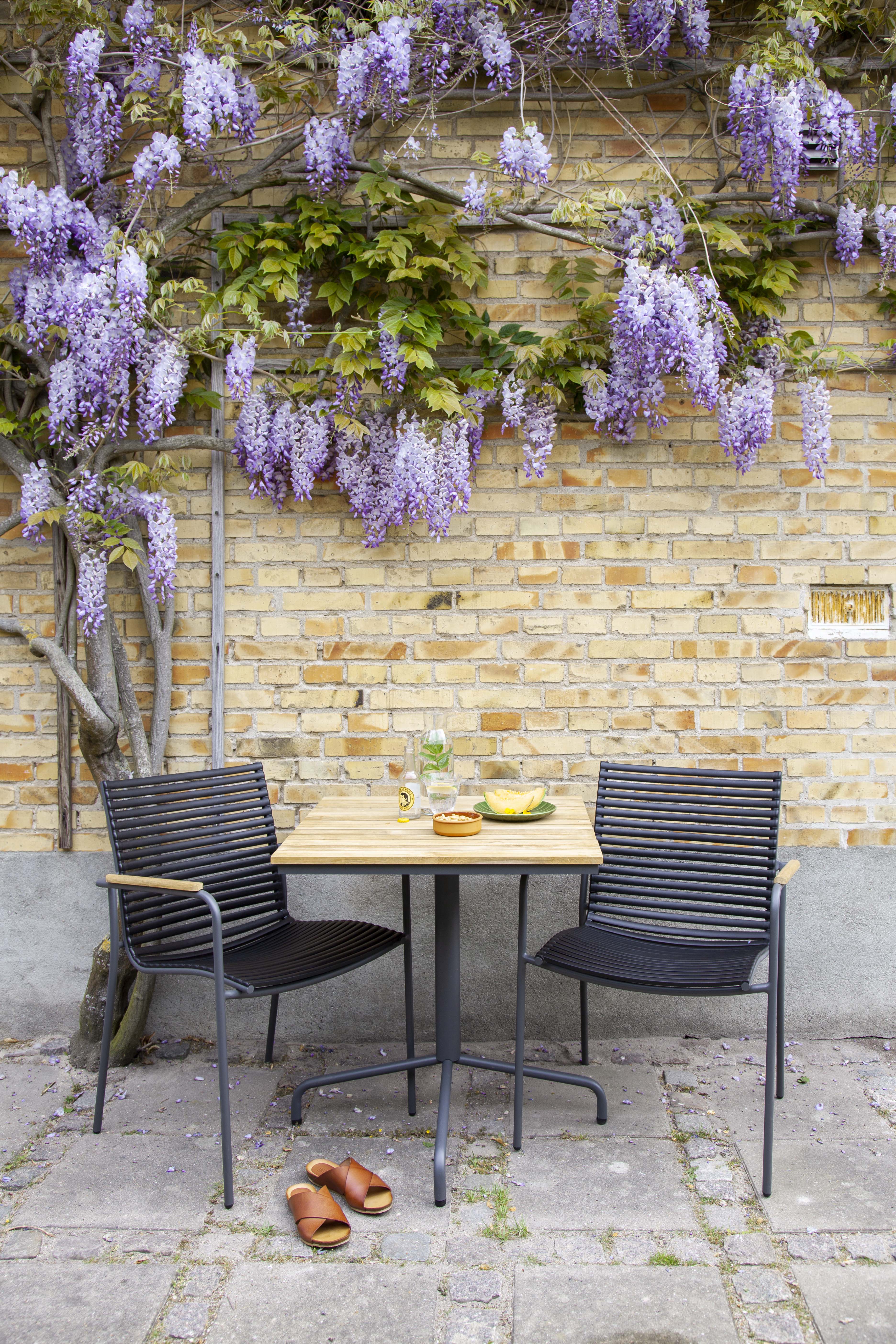 Cinas Mood Spisebord Teak/Antrasitt 70 x 70 cm