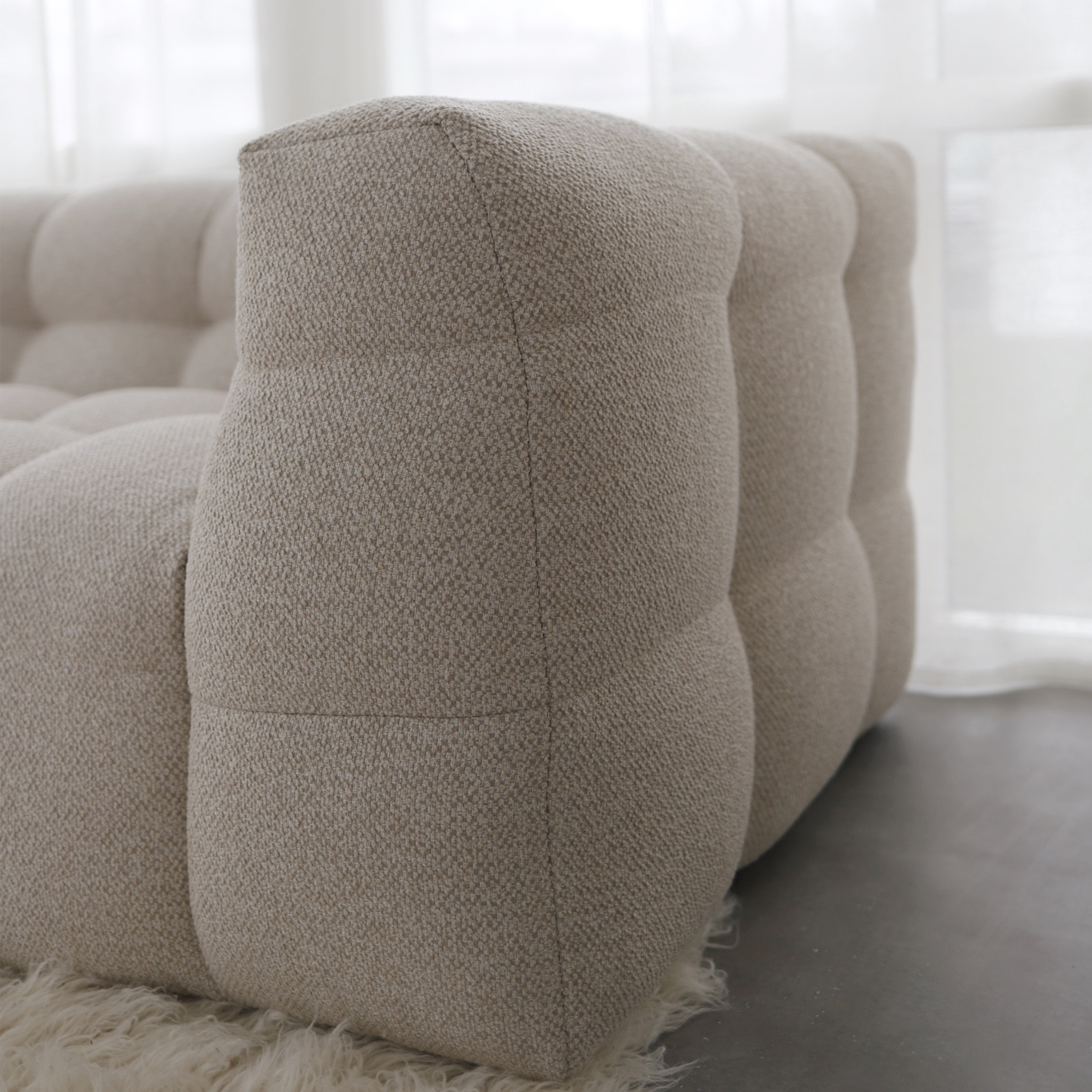 Sleepo Collection Billie 4-istuttava Sohva Beige Bouclé