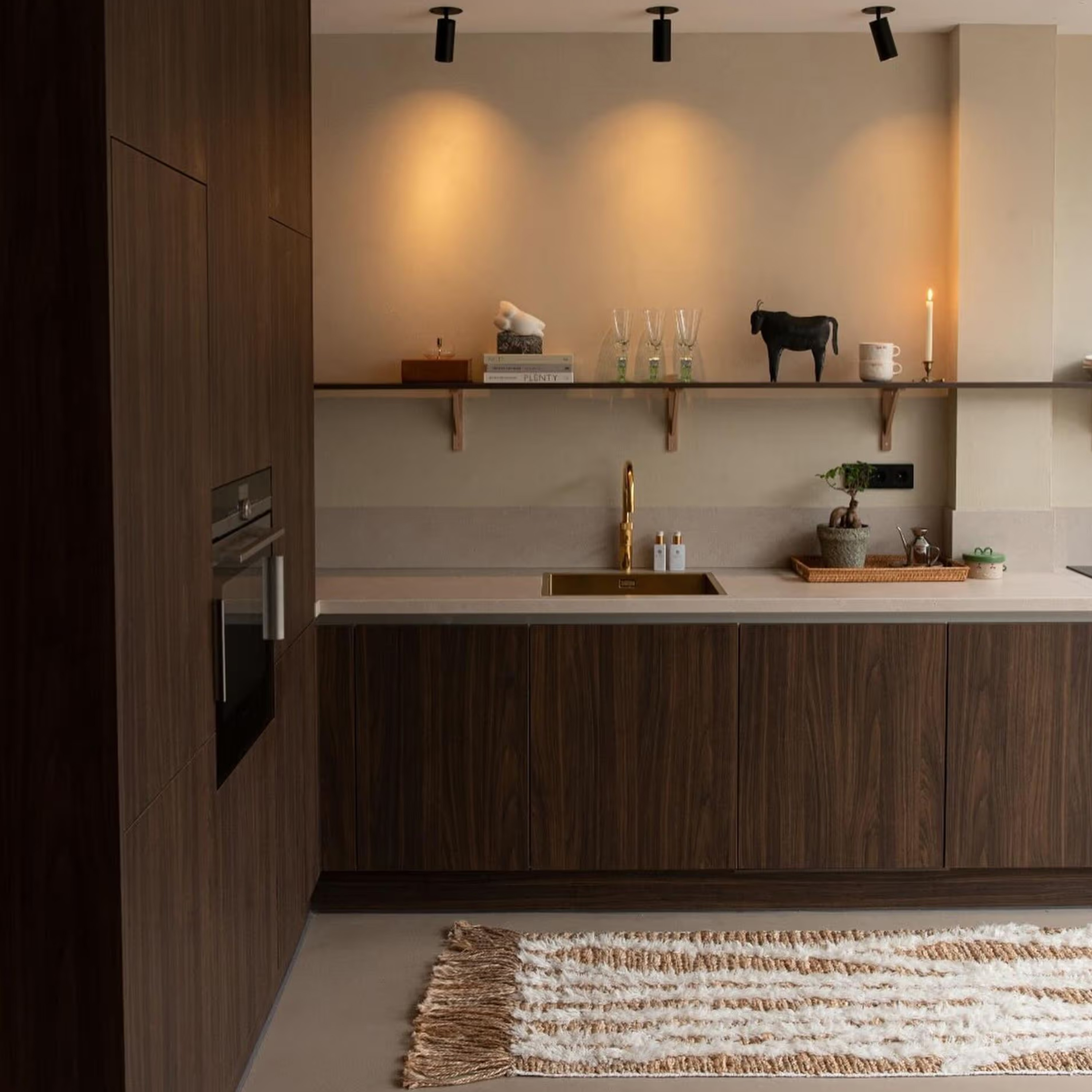 Tinted Wahl Jute/Villa Käytävämatto Ruskea/Valkoinen 80x350