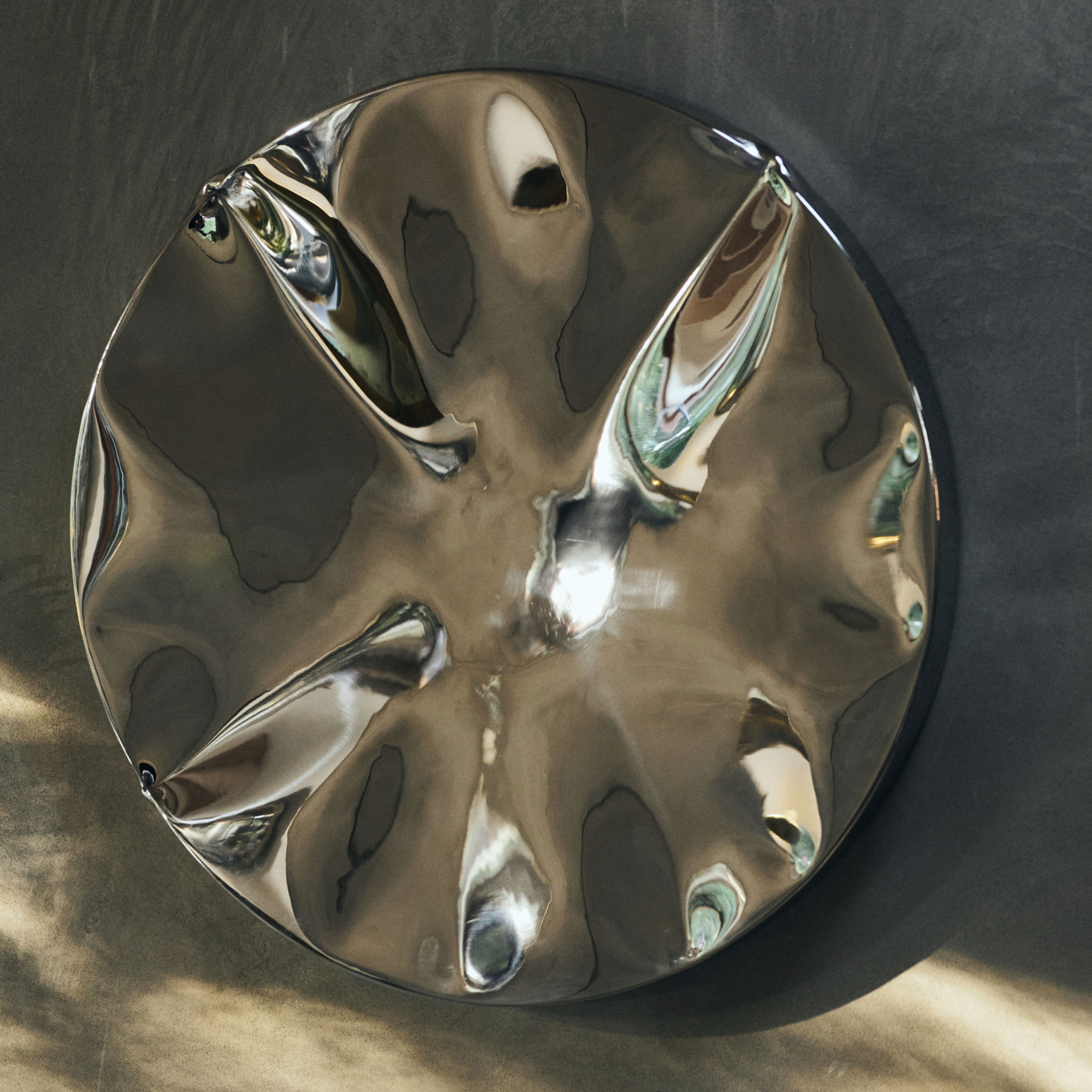 HKliving Dent Veggskulptur Chrome Ø68