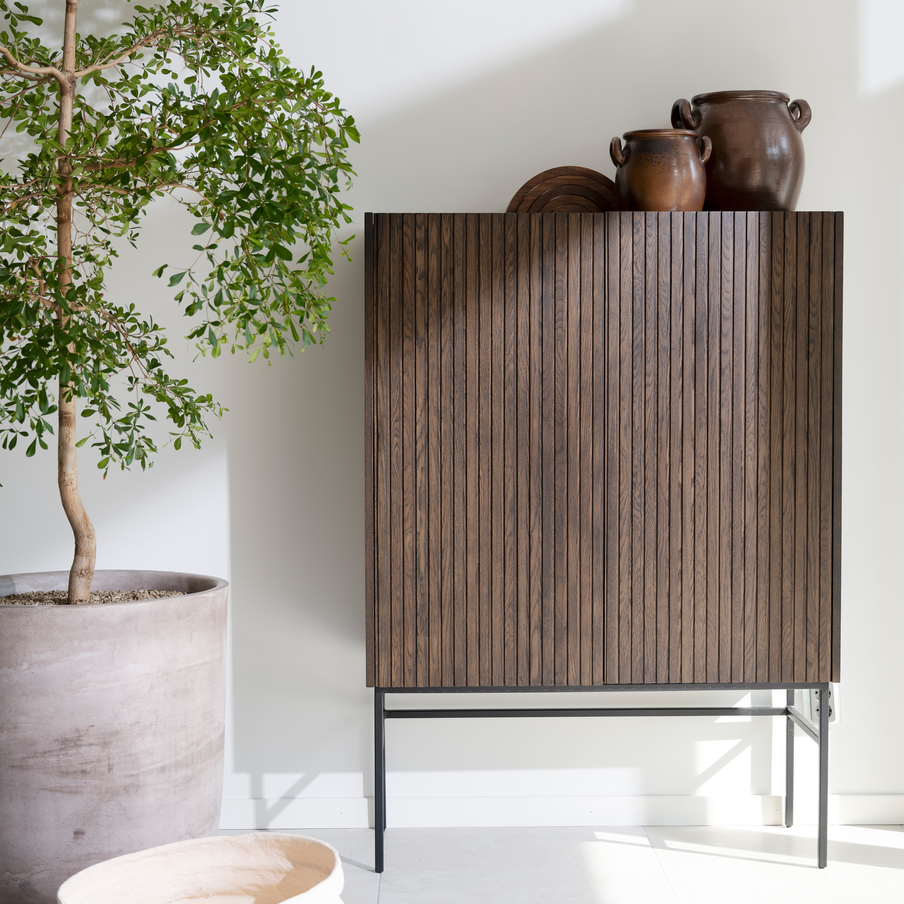 Rowico Home Halifax Schrank Braun/Schwarz 100cm