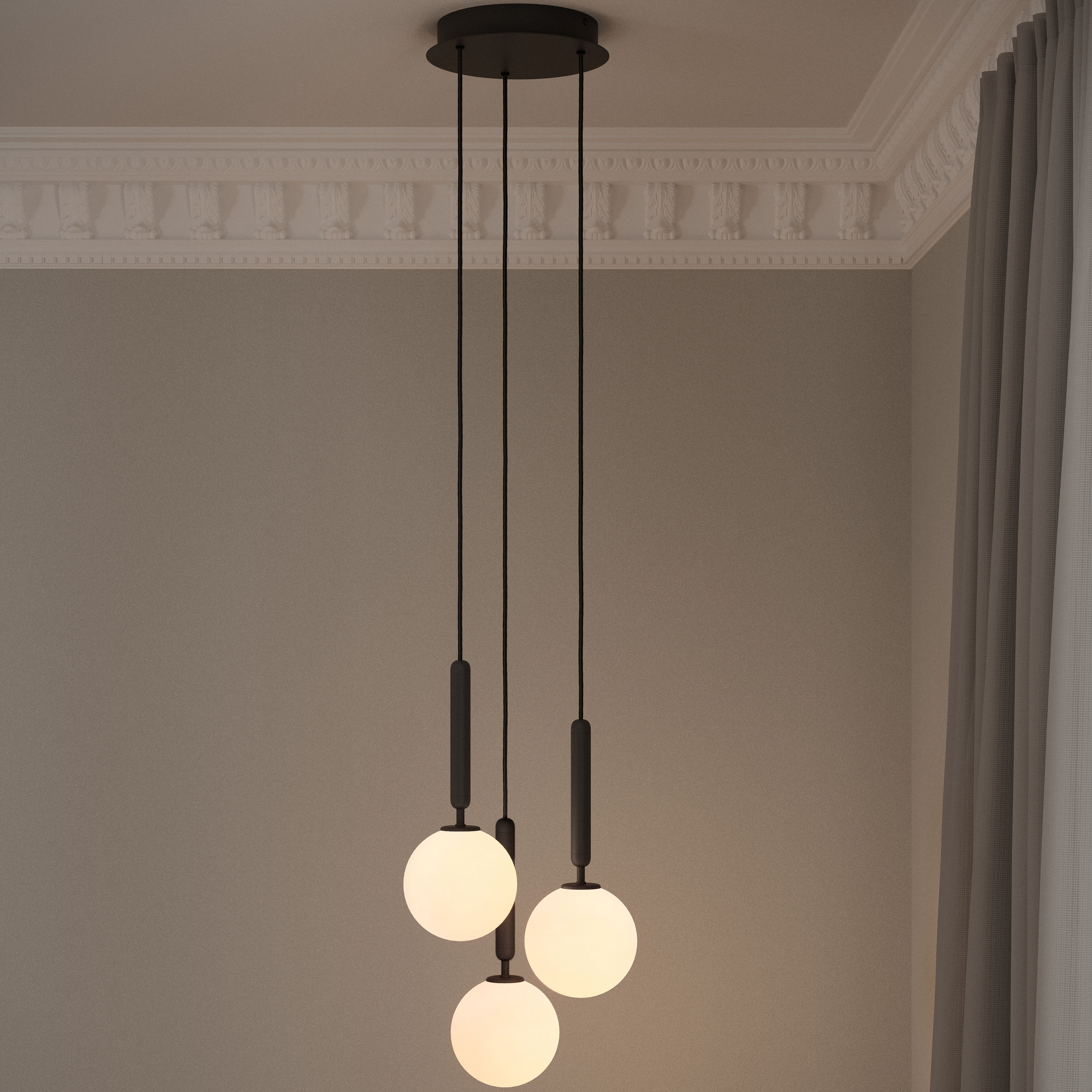 Nuura Miira 3 Taklampa Rock Grey/Opal Ø31