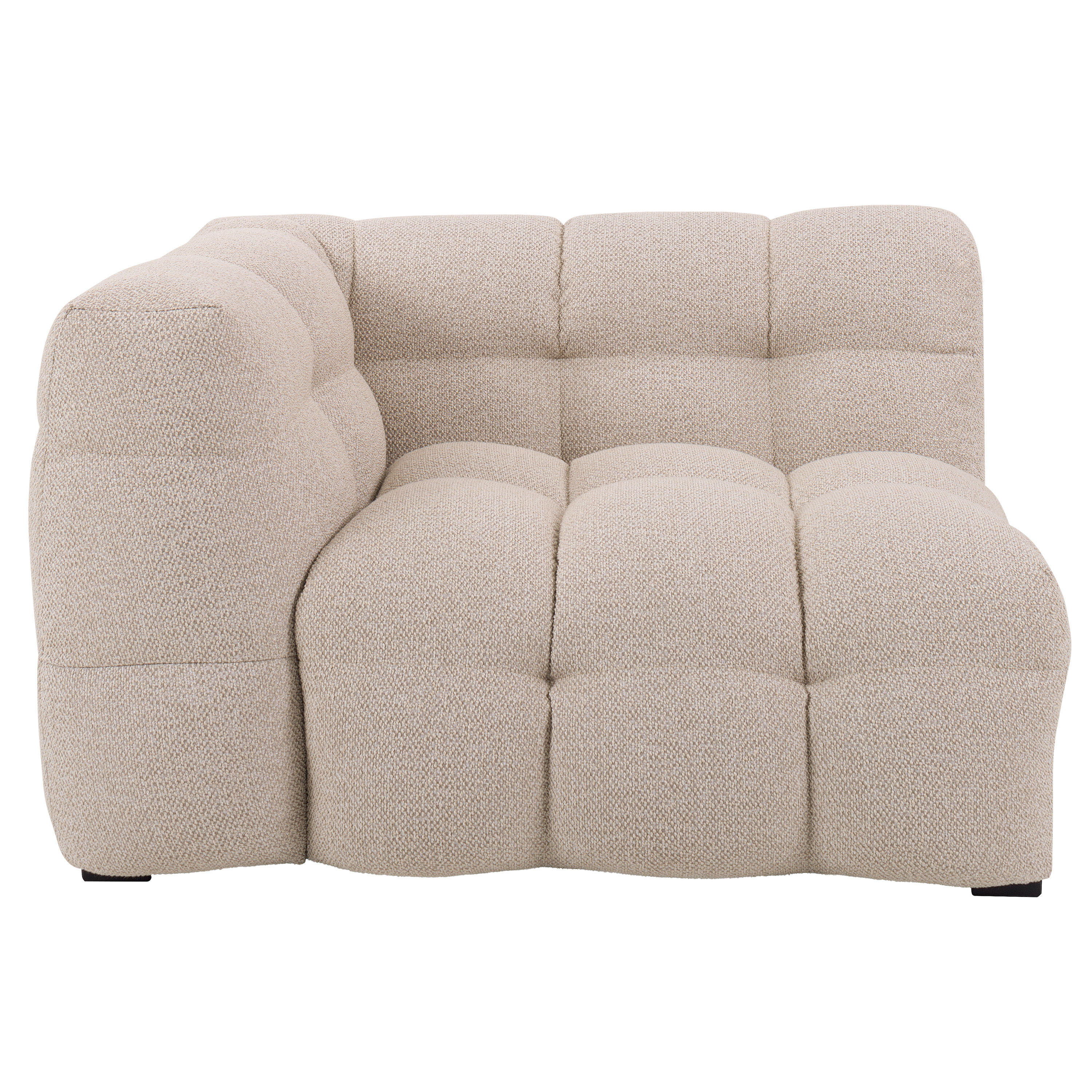 Billie 1-sits Soffmodul Vänster Armstöd Beige Bouclé 118cm