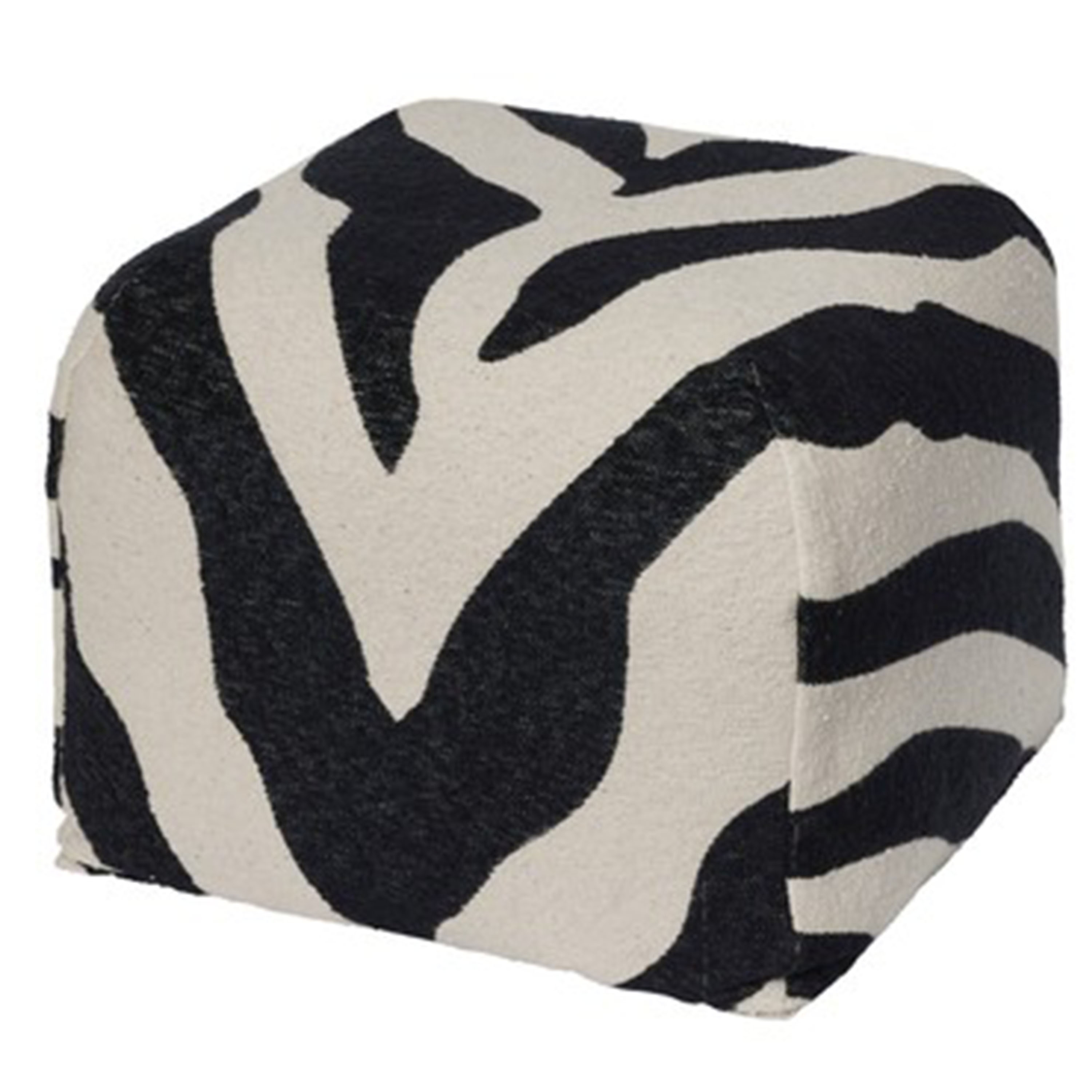 Zebra Puff Svart 50x38