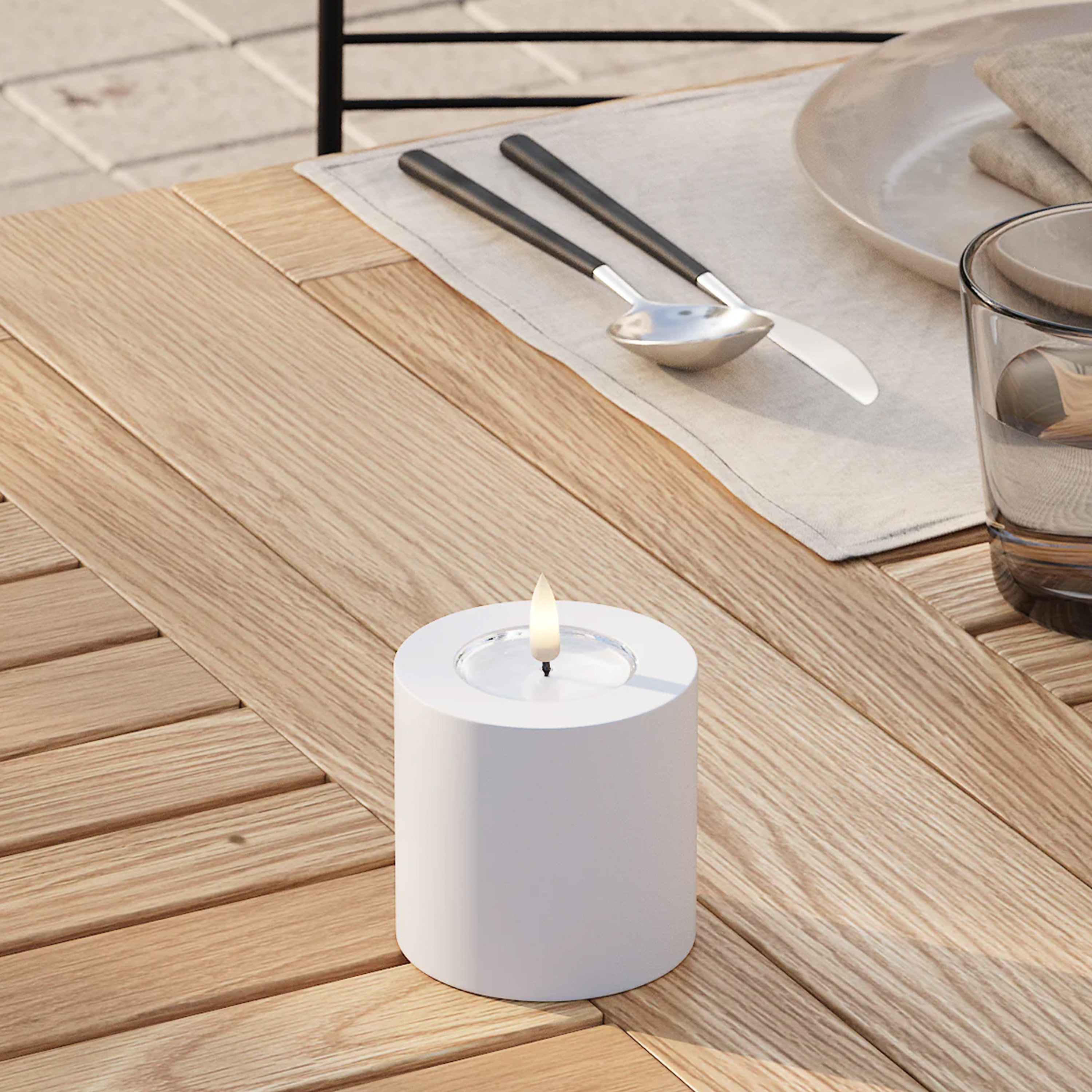 Deluxe Homeart LED Blokklys Utendørs Hvit 7cm