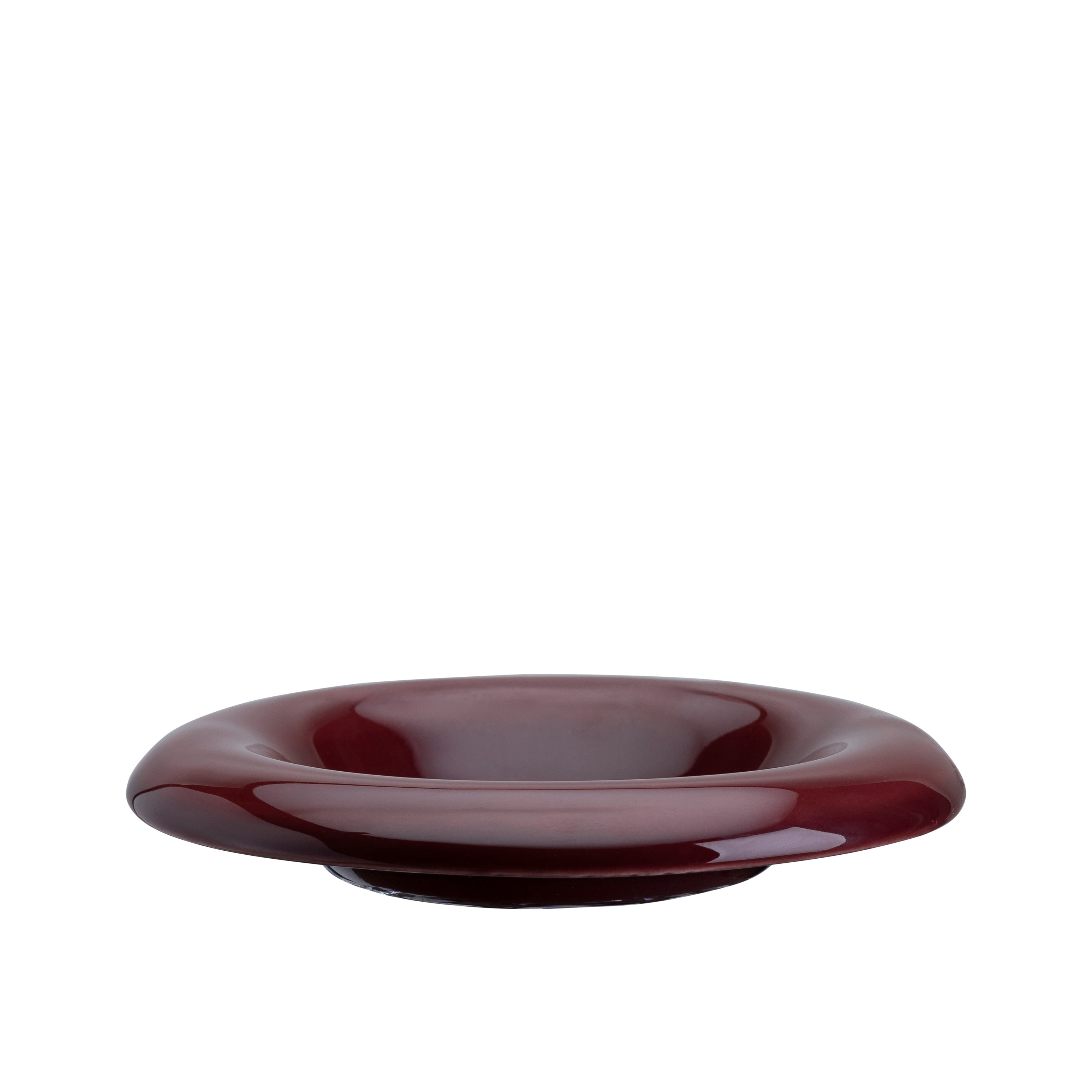 Lily Fat Glazed Deep Burgundy Ø18