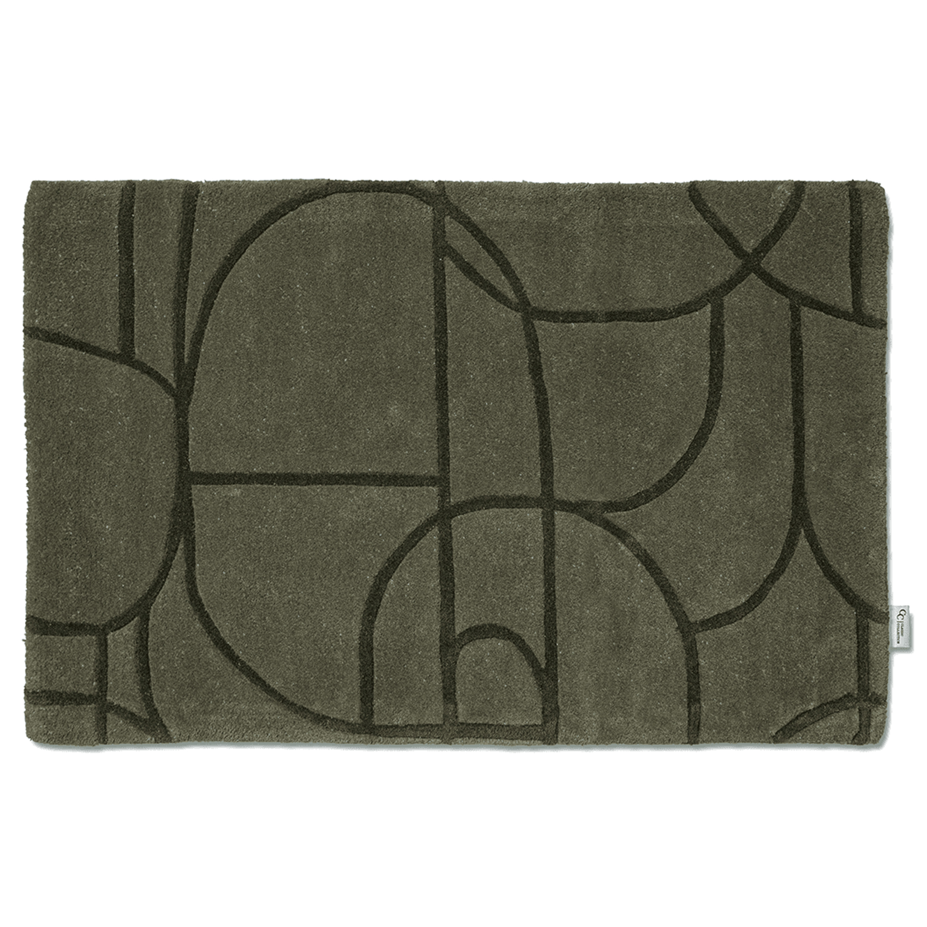 Modern Abstract Dörrmatta Grön 60x90