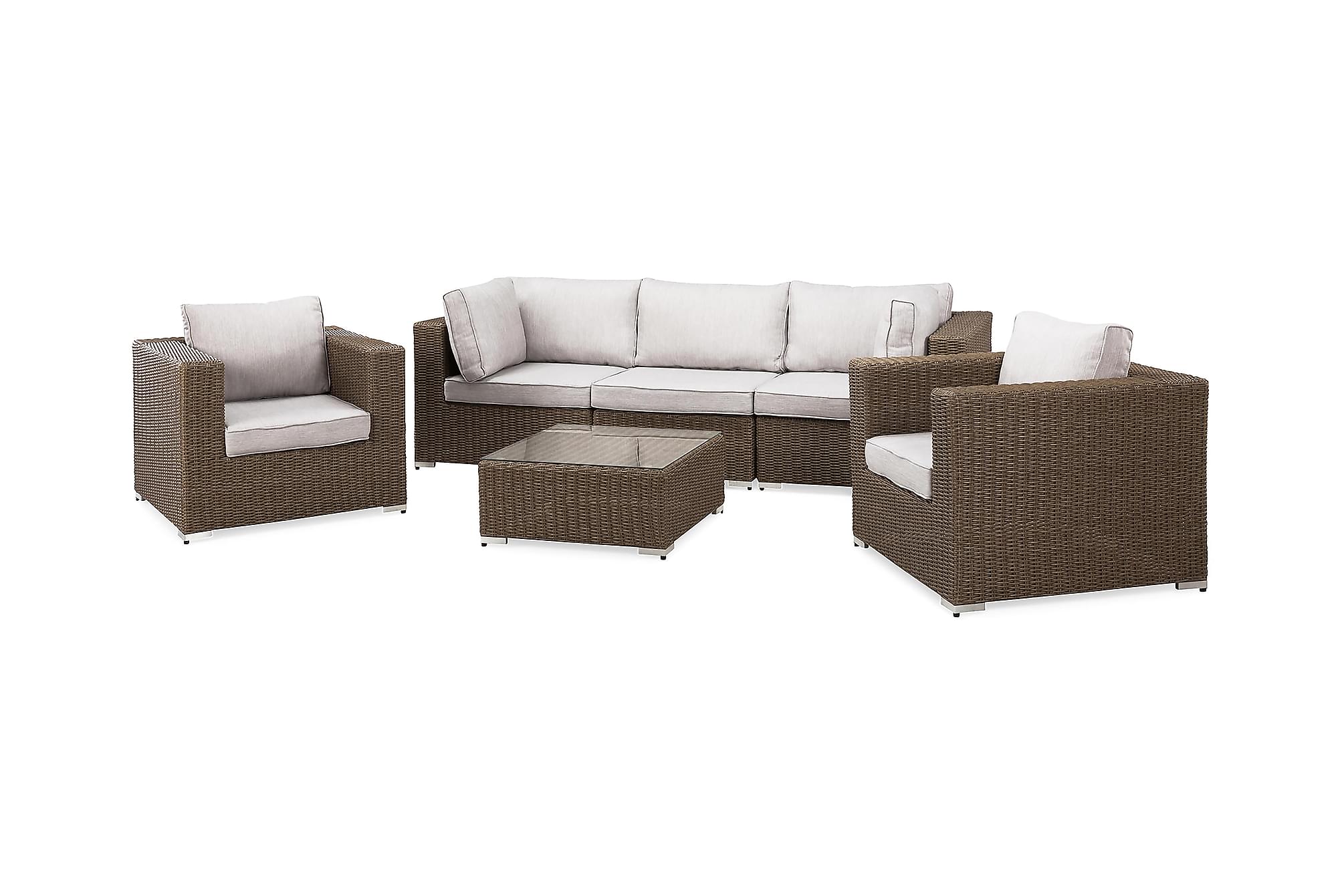 Nordic Outdoor - Marvel Loungegrupp inkl Bord Brun/Vit