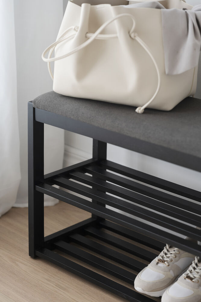 Rowico Home Confetti Skoställ/Sittbänk Svart/Mörkgrå