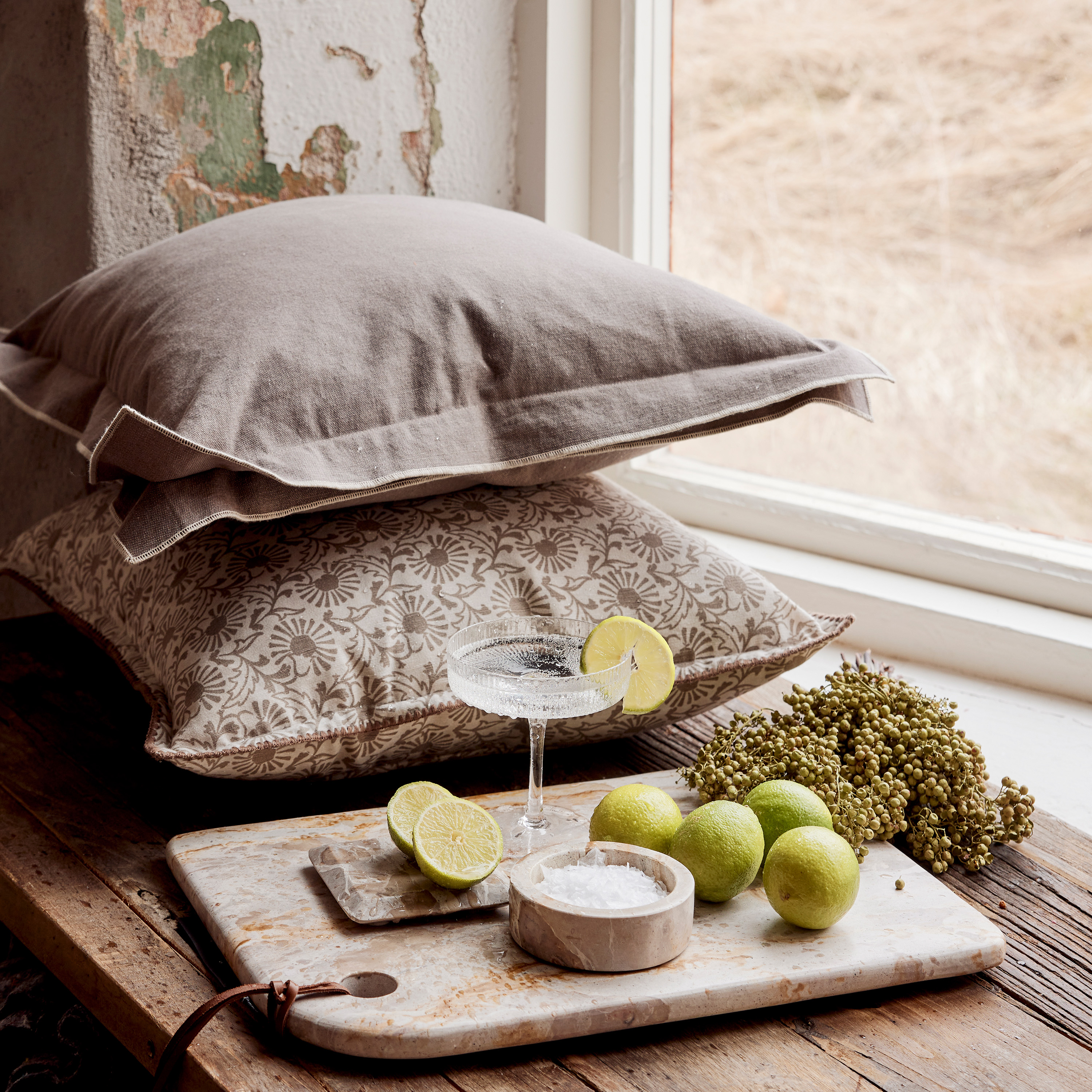 Jakobsdals Fiori Tyynynpäällinen Greige 50x50