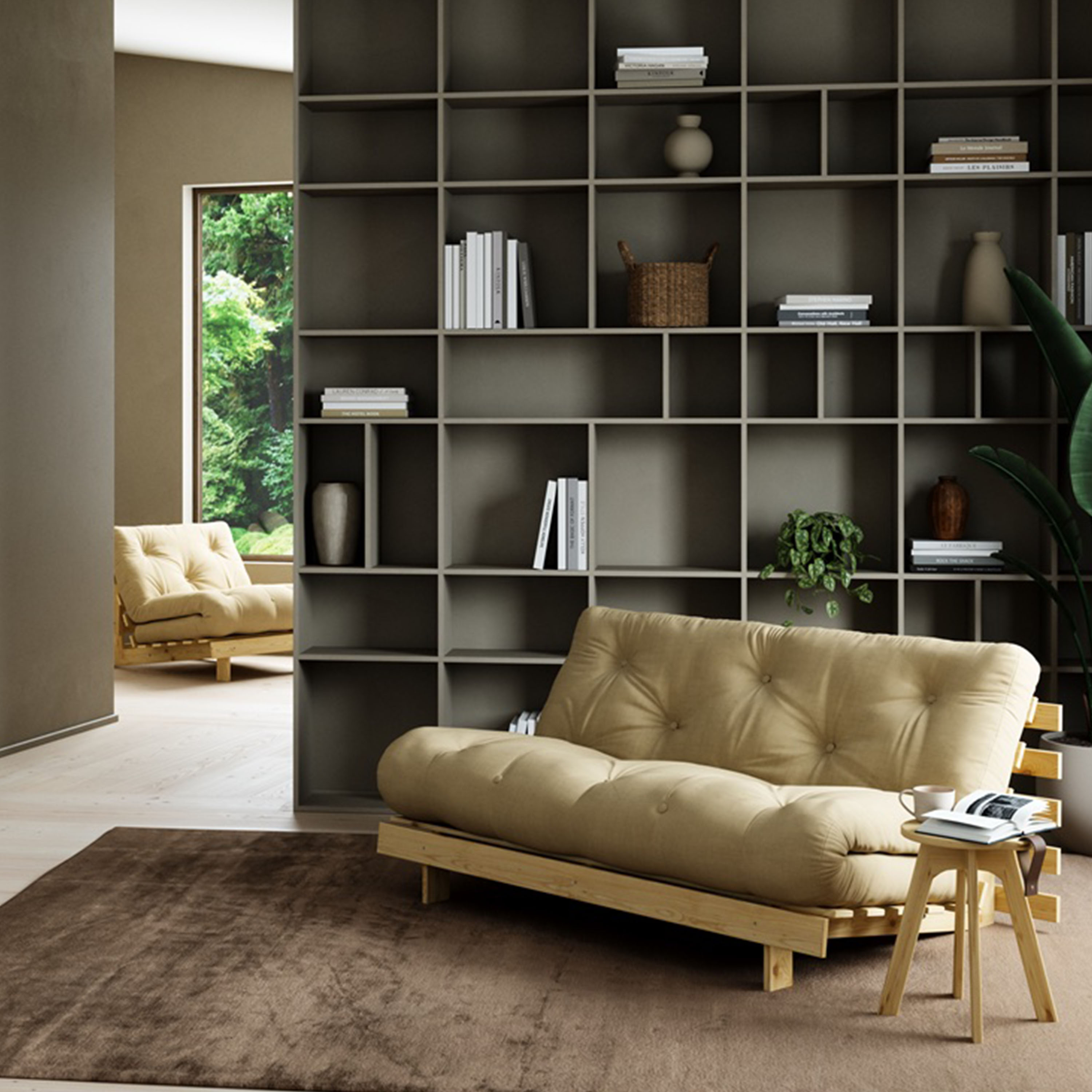Karup Design Roots Schlafsofa Natur/Weizenbeige 160cm
