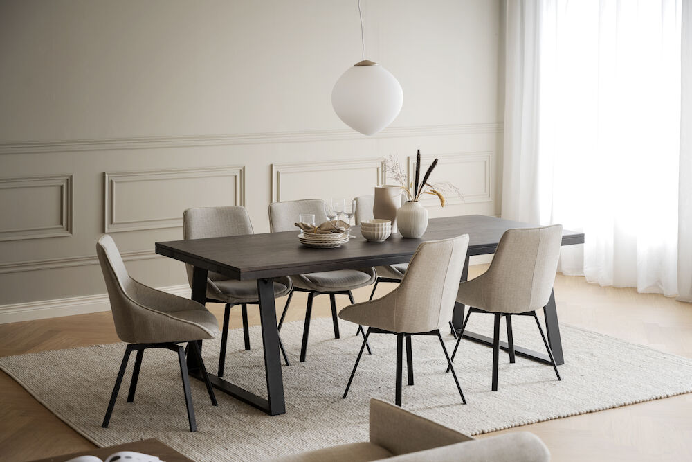 Rowico Home Brooklyn Esstisch U-Bein Dunkelbraune Eiche 220cm