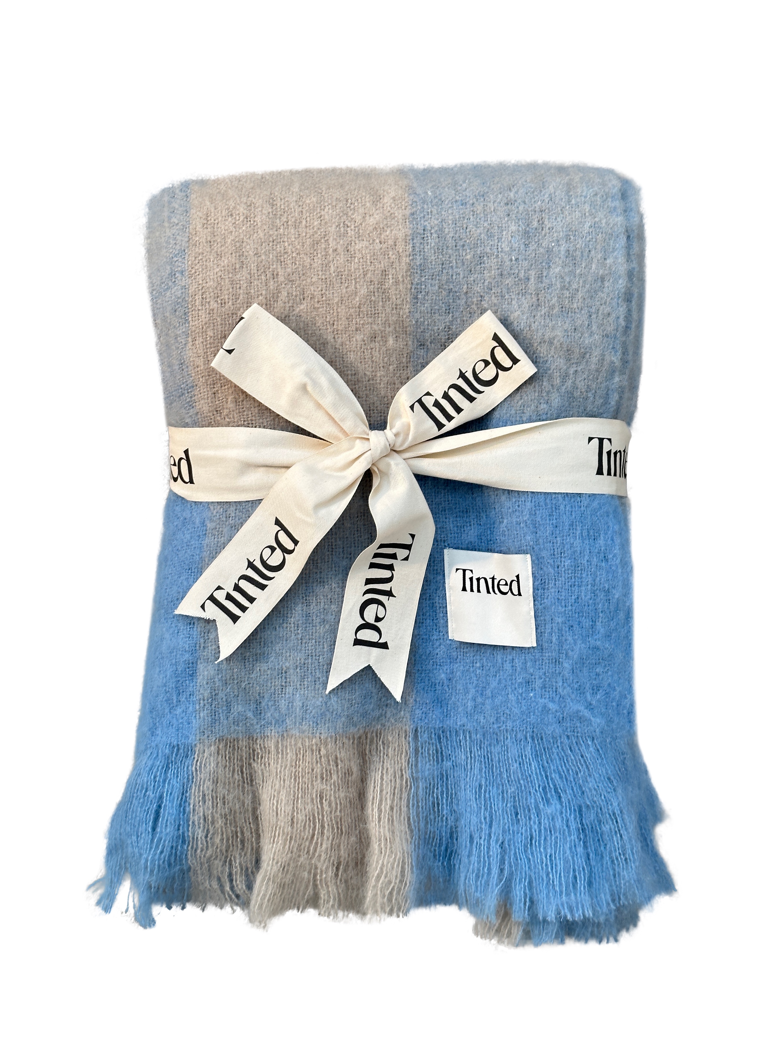 Tinted - Ahlblom Ullpläd Beige/Blue 130x170 - Blå