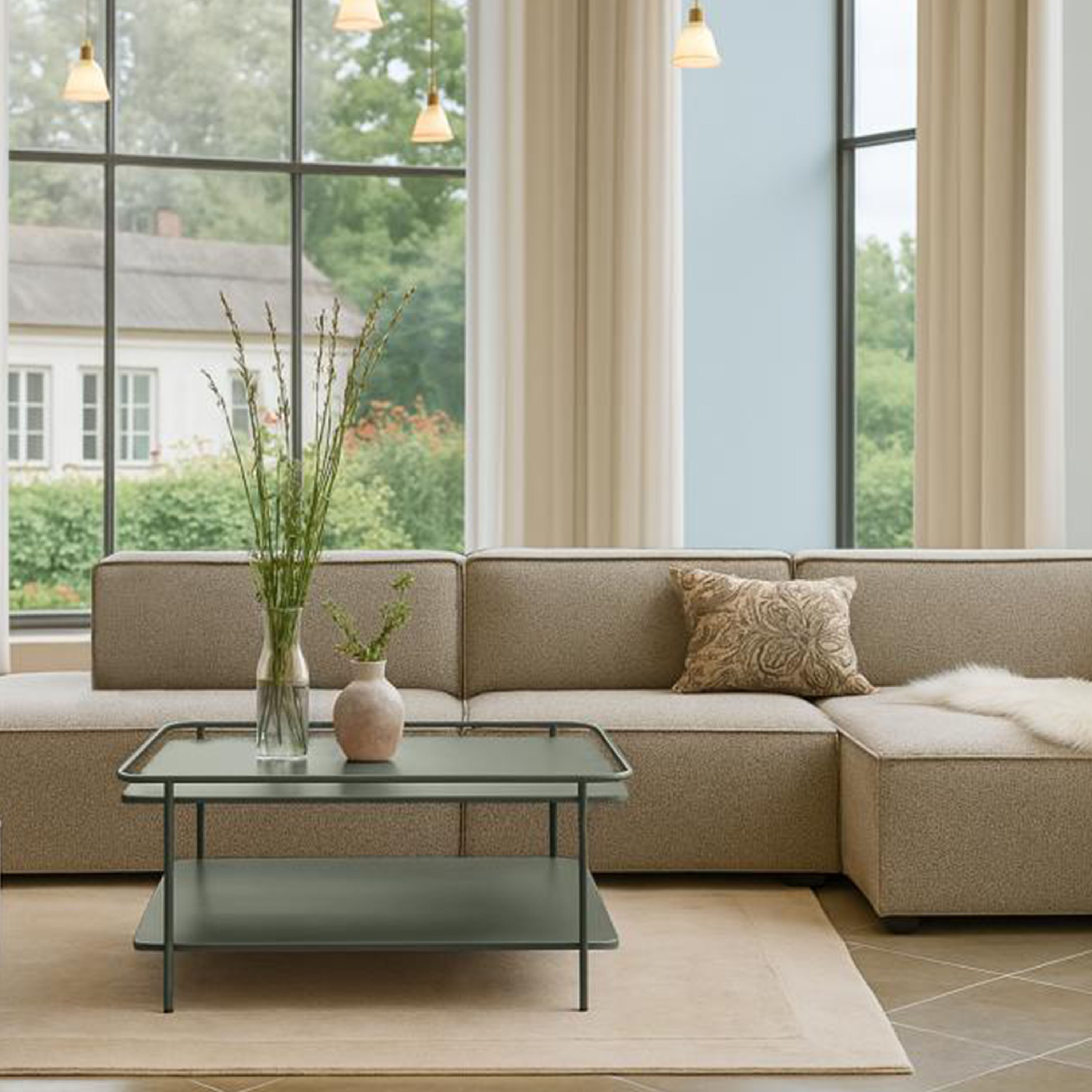 Nordic Home Filippa Couchtisch Olivgrün 75x75