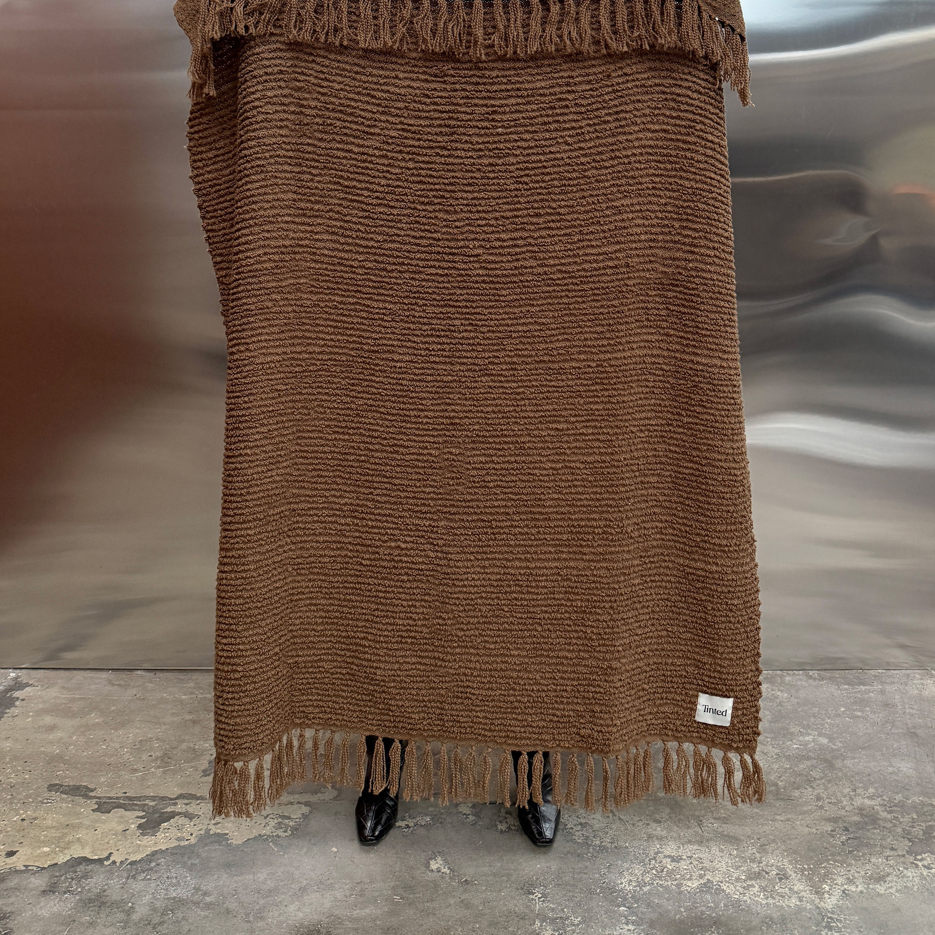 Tinted Janzen Bouclépläd Offwhite Rust 130x170