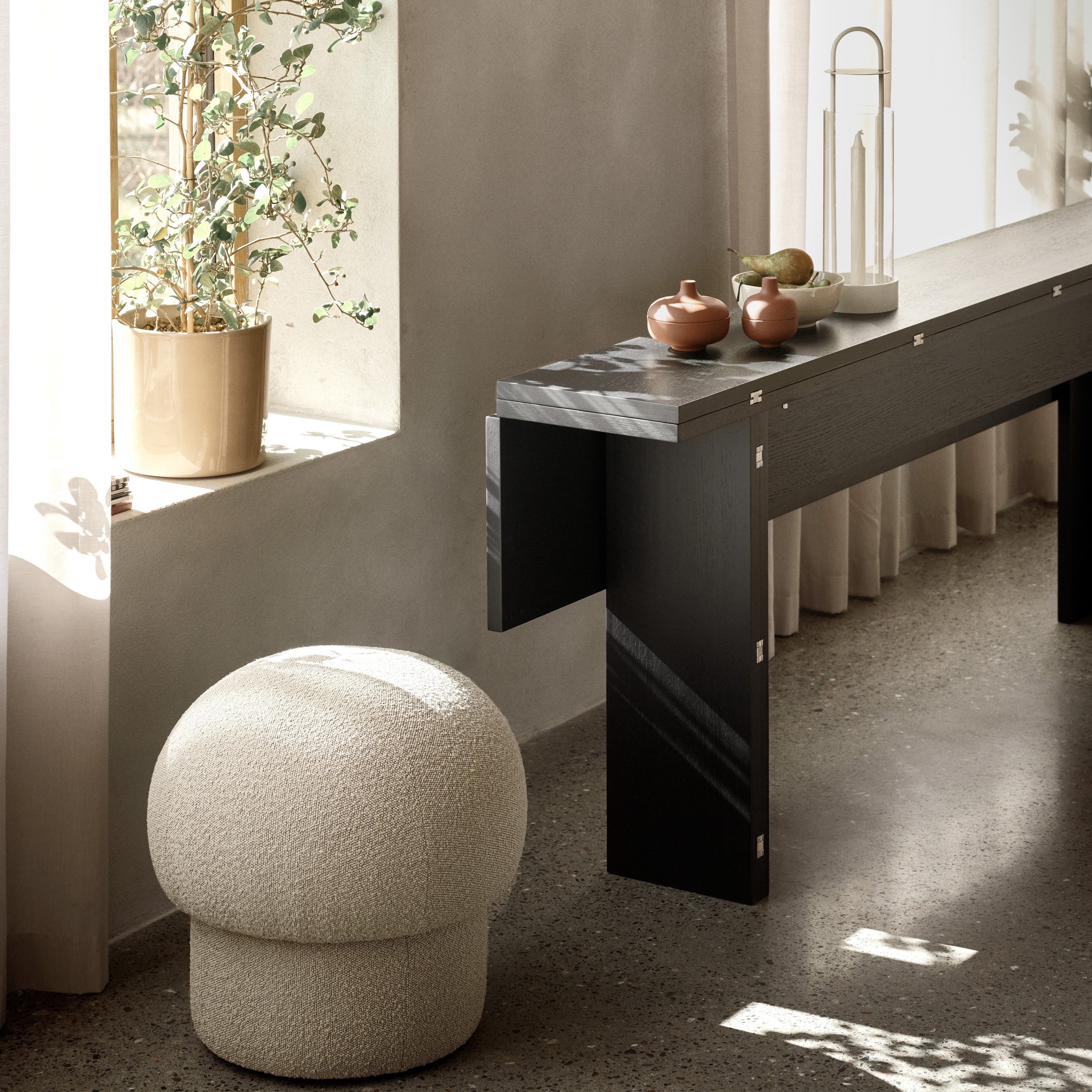 Design House Stockholm Uno Sittpuff Cream Ø50