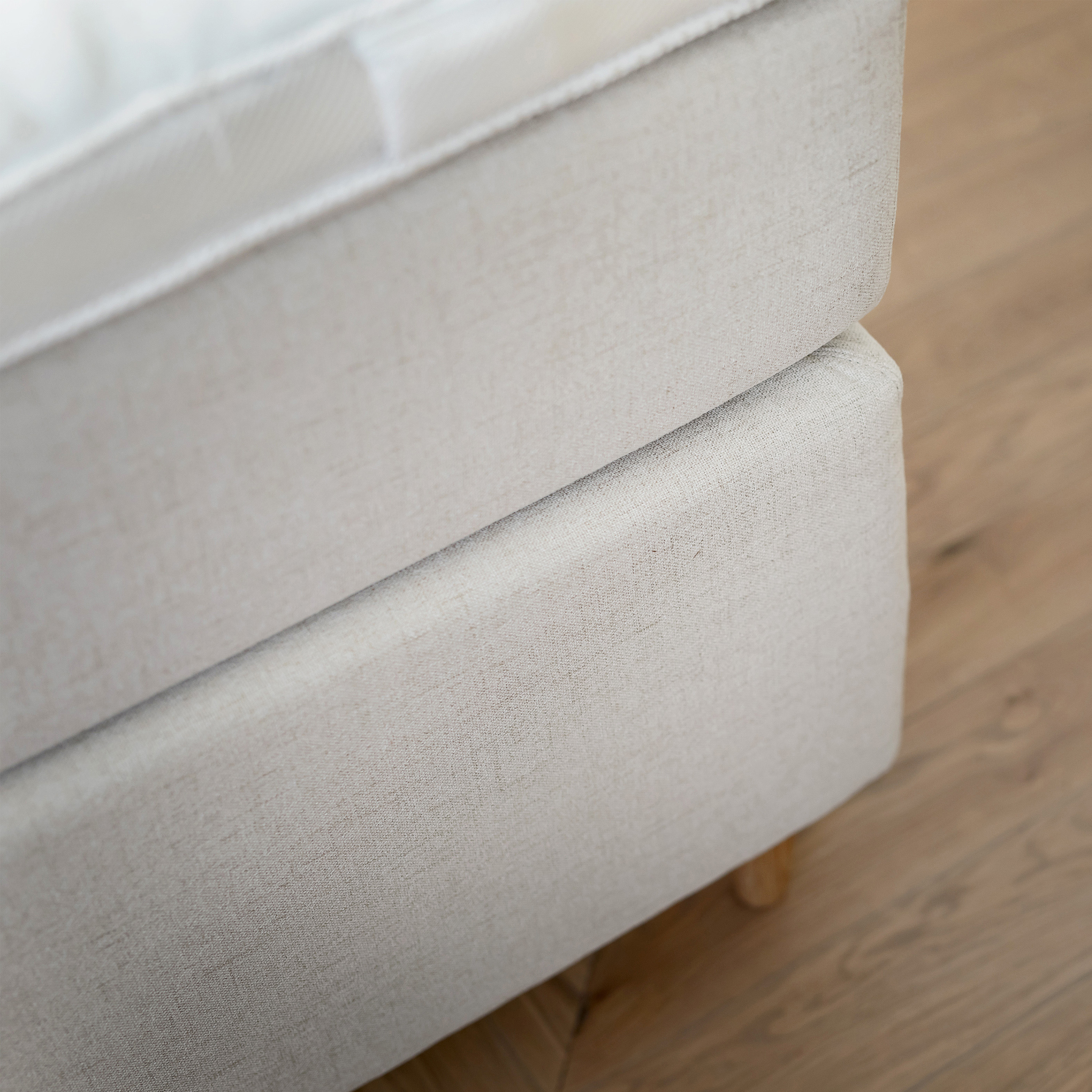 Sleepo Collection Dream Kontinentalsäng Sand 180 Medium/Medium Rundat Träben Ek 13cm