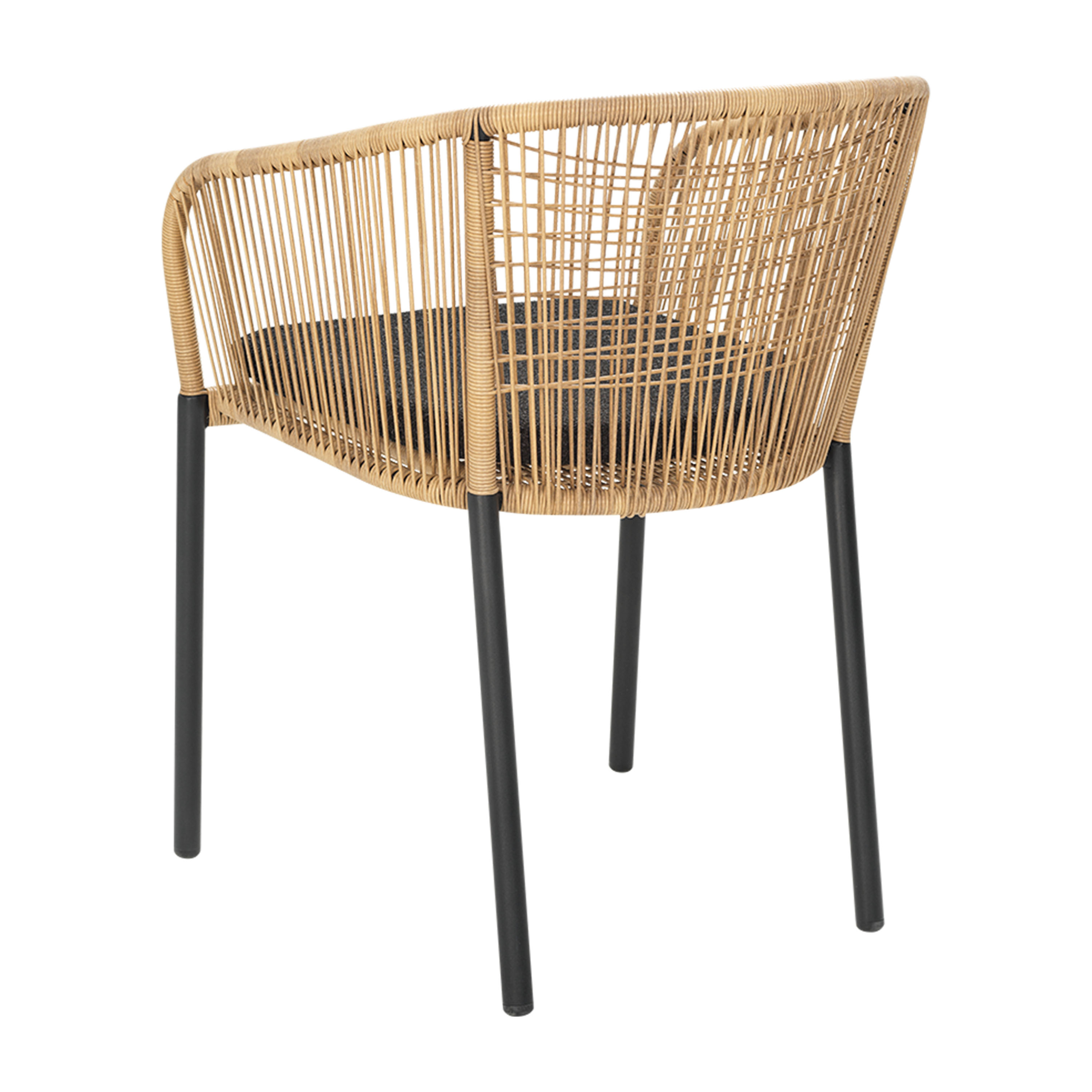 Brafab Delta Karmstol Anthracite/Natural Wicker/Teddy Black