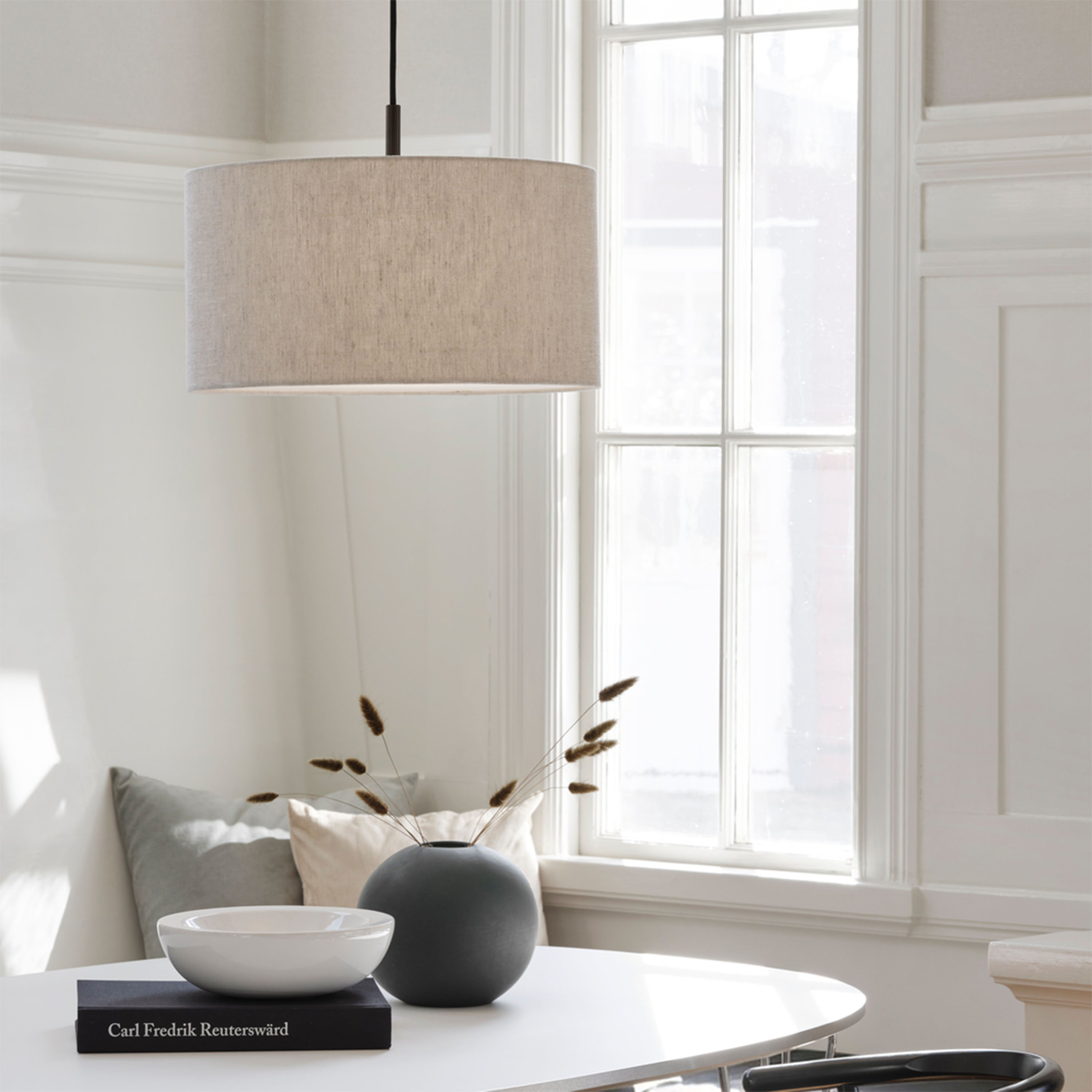 Belid Soft Taklampa Linne Natur/Metallic Bronze Ø44