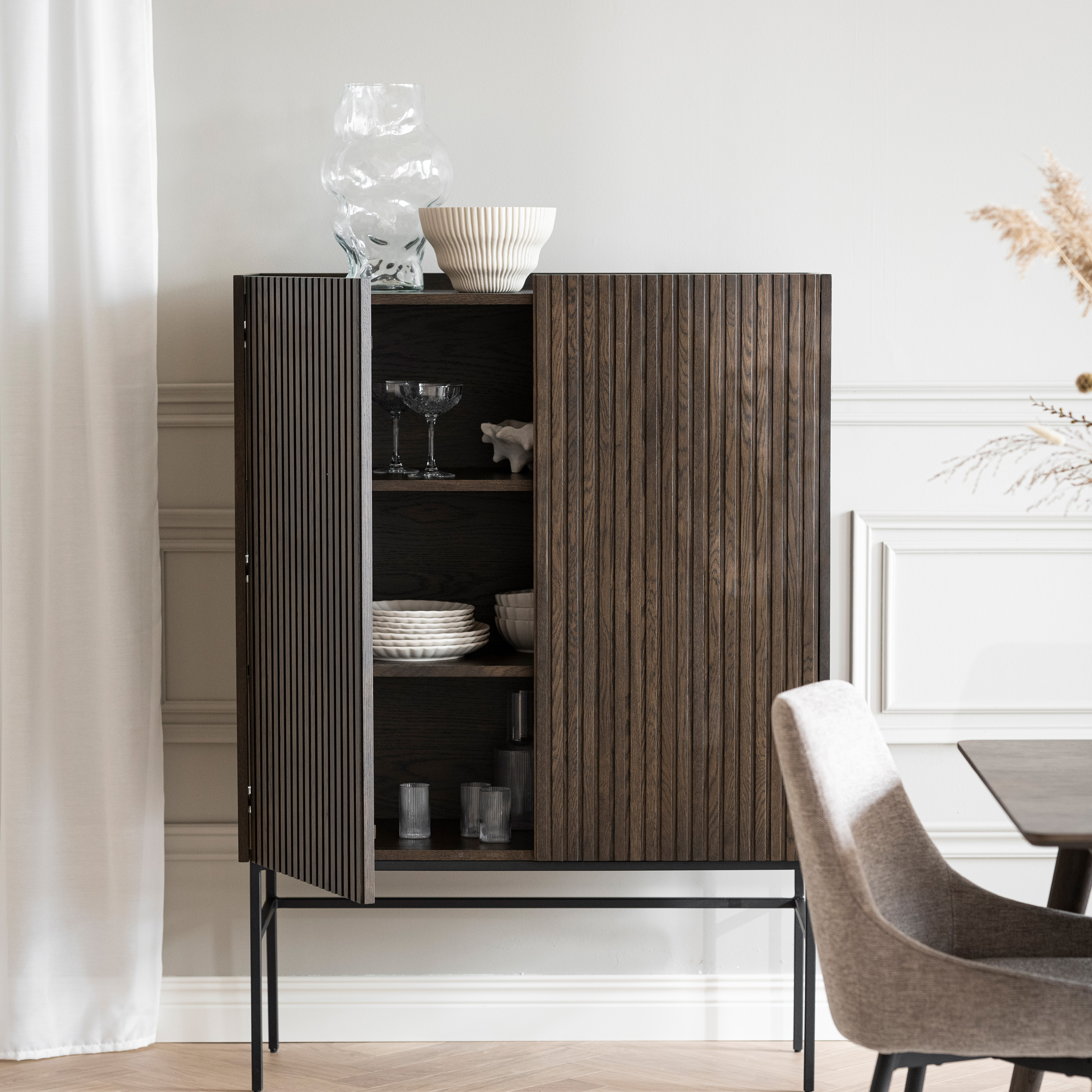 Rowico Home Halifax Schrank Braun/Schwarz 100cm