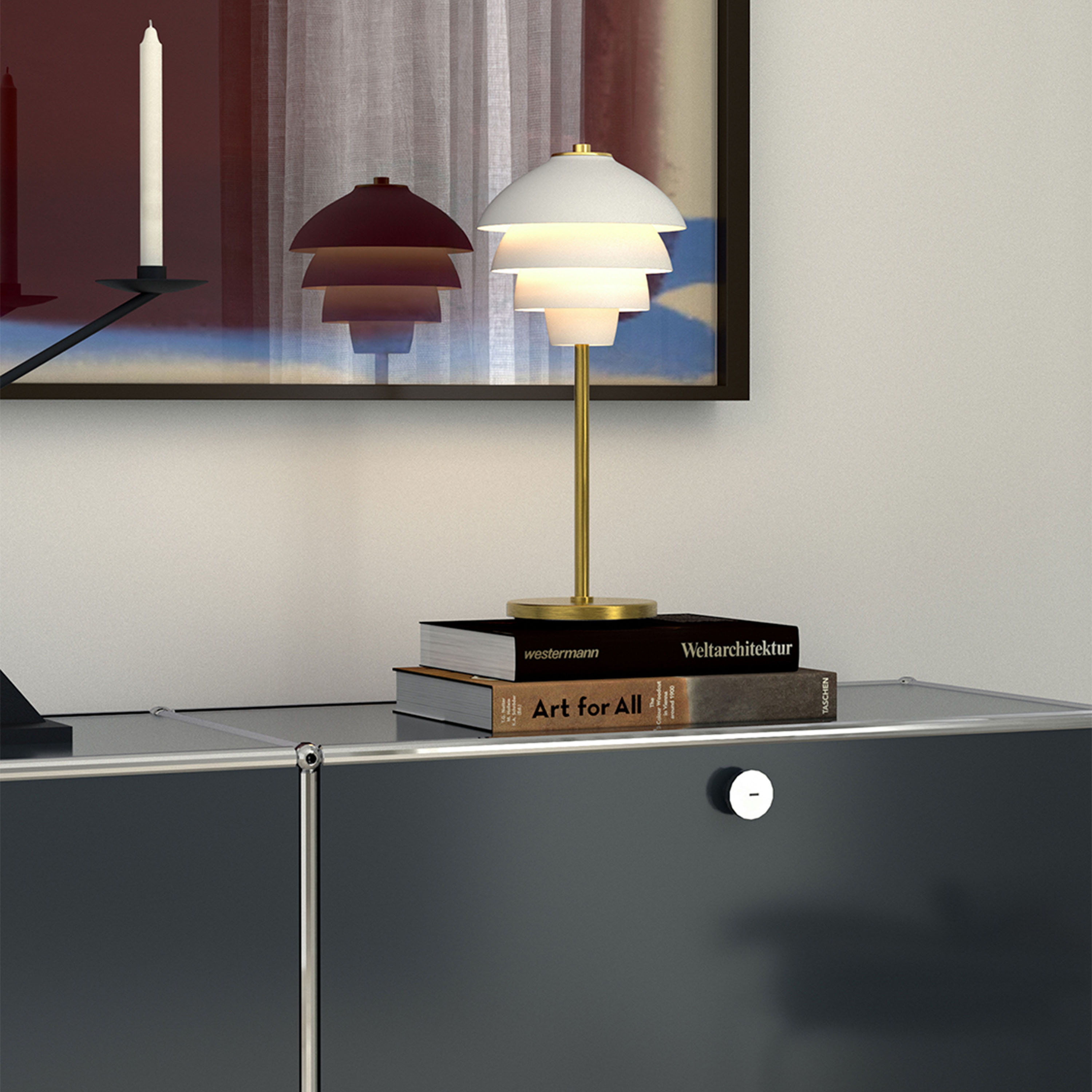 Belid Valencia Bordslampa Mattvit/Mässing 41cm