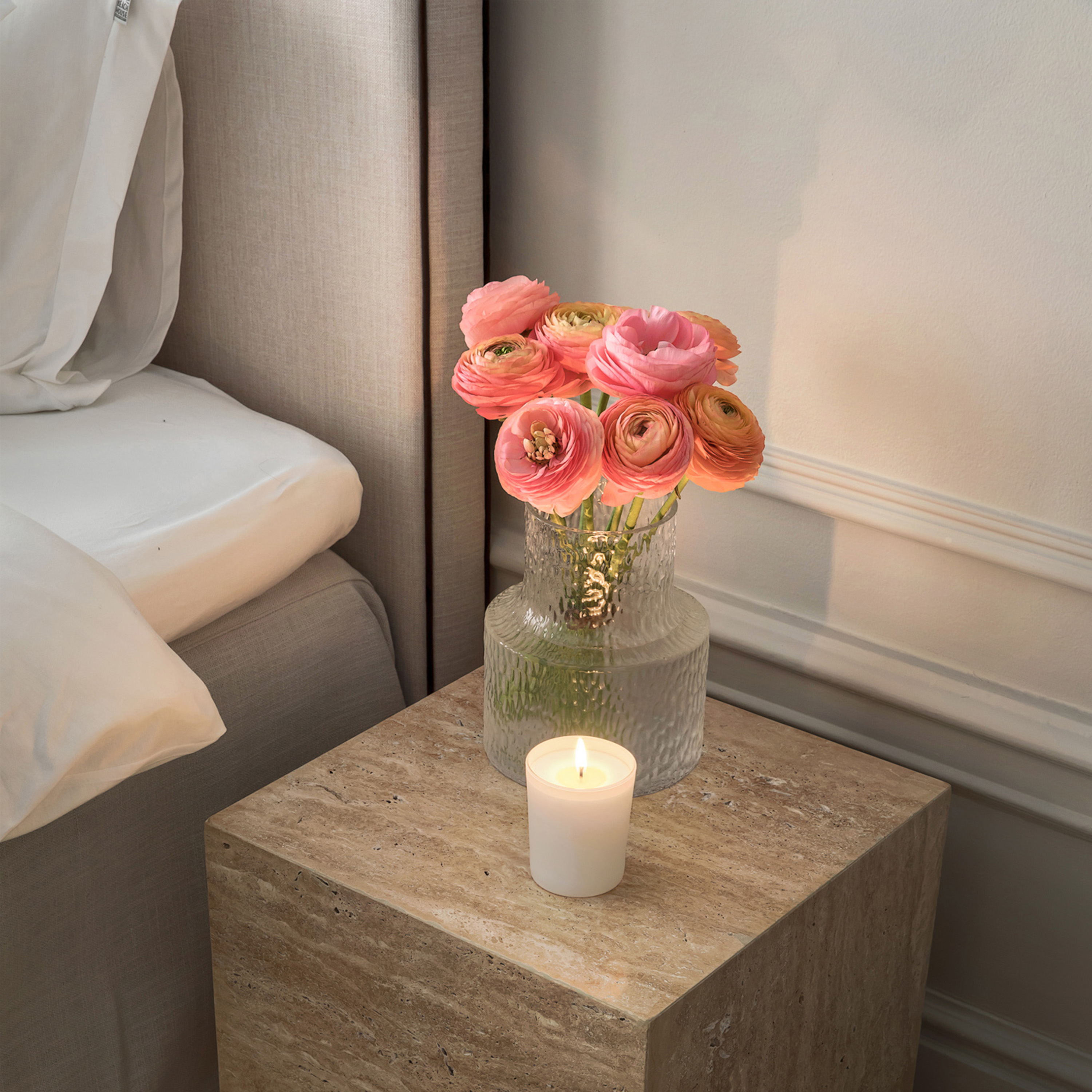 Sleepo Collection Tilly Sidobord Travertin 40cm