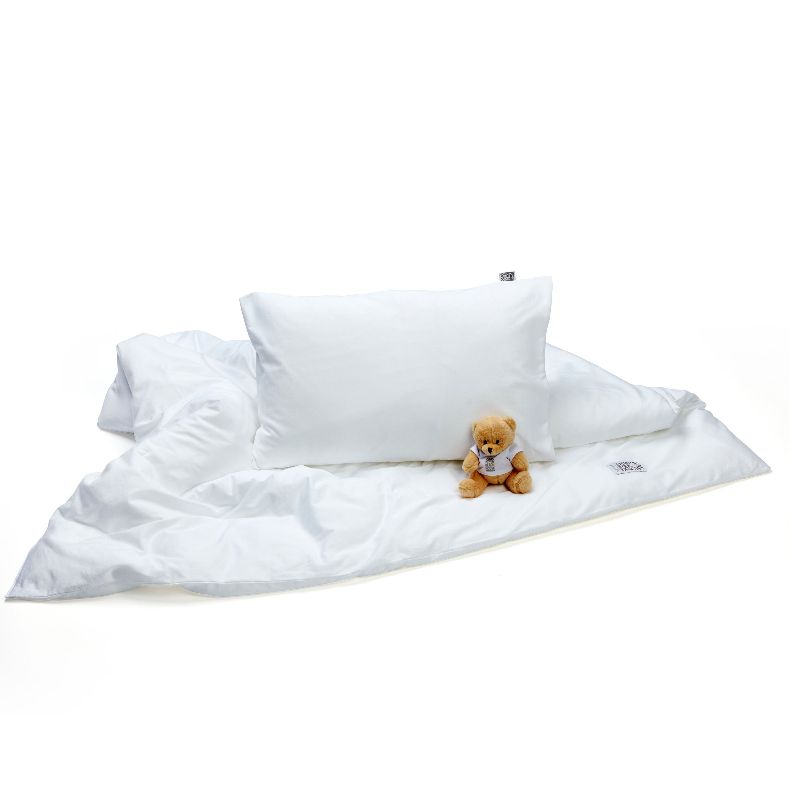 Beach House Company Baby Bettwäsche Plain Bettbezug-Set Weiß 100x130