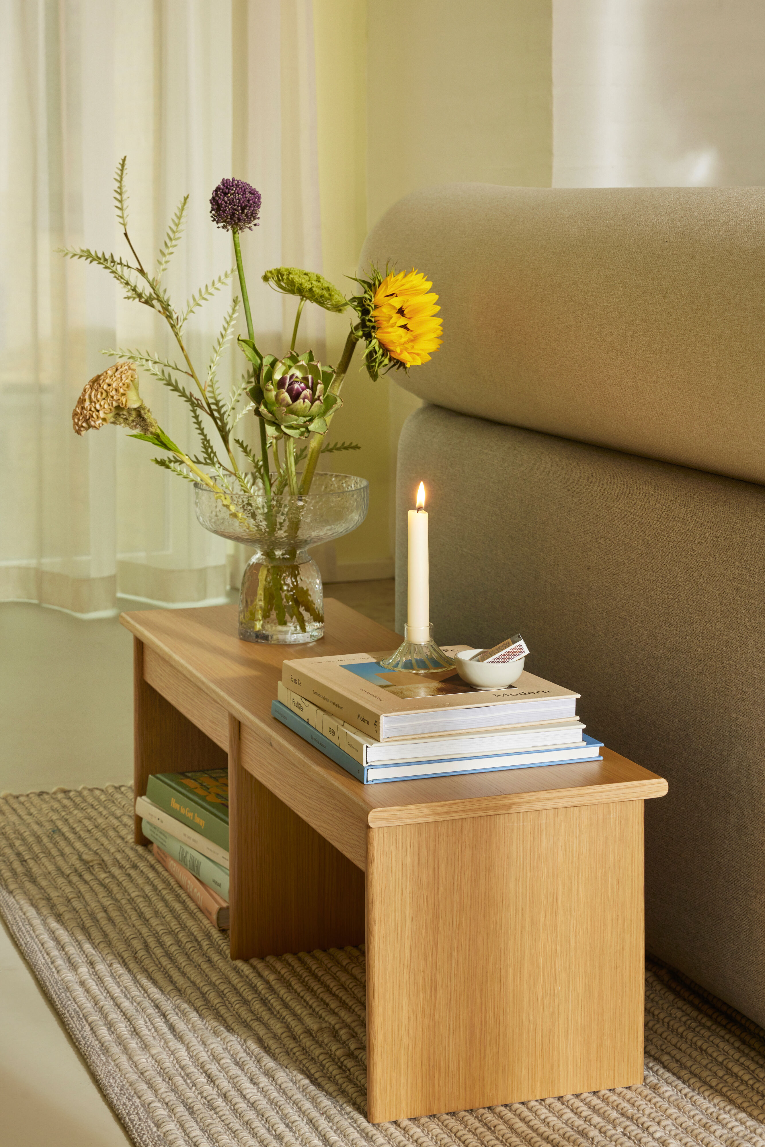 Hübsch Doppio Sidobord Natural 99x30