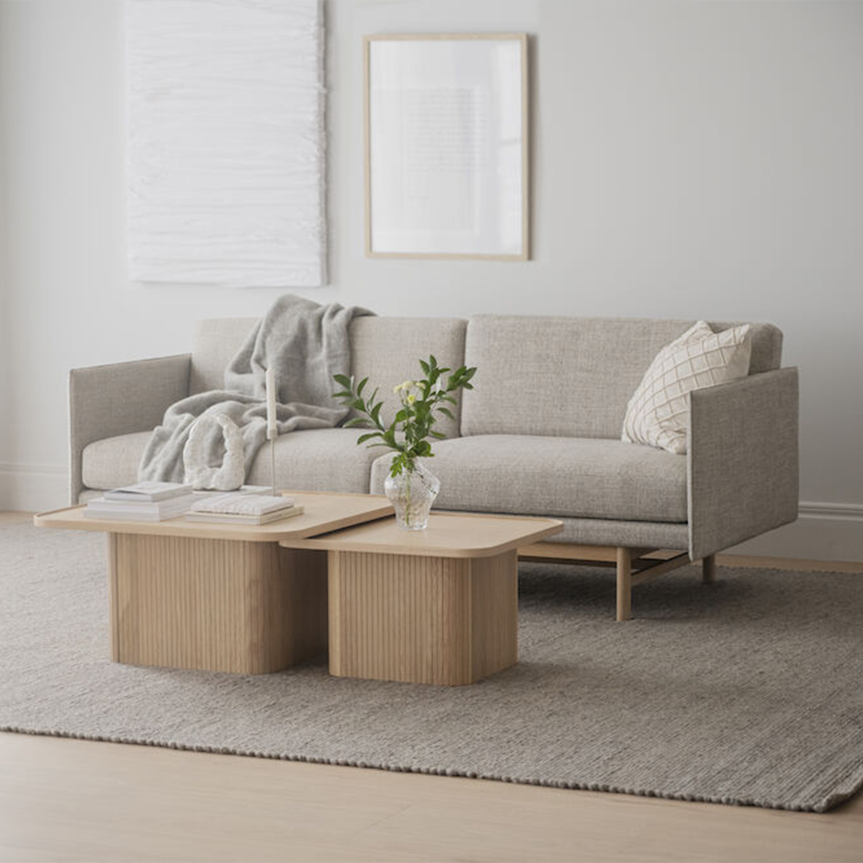 Rowico Home Sullivan Couchtisch Weißpigmentierte Eiche 60x60cm