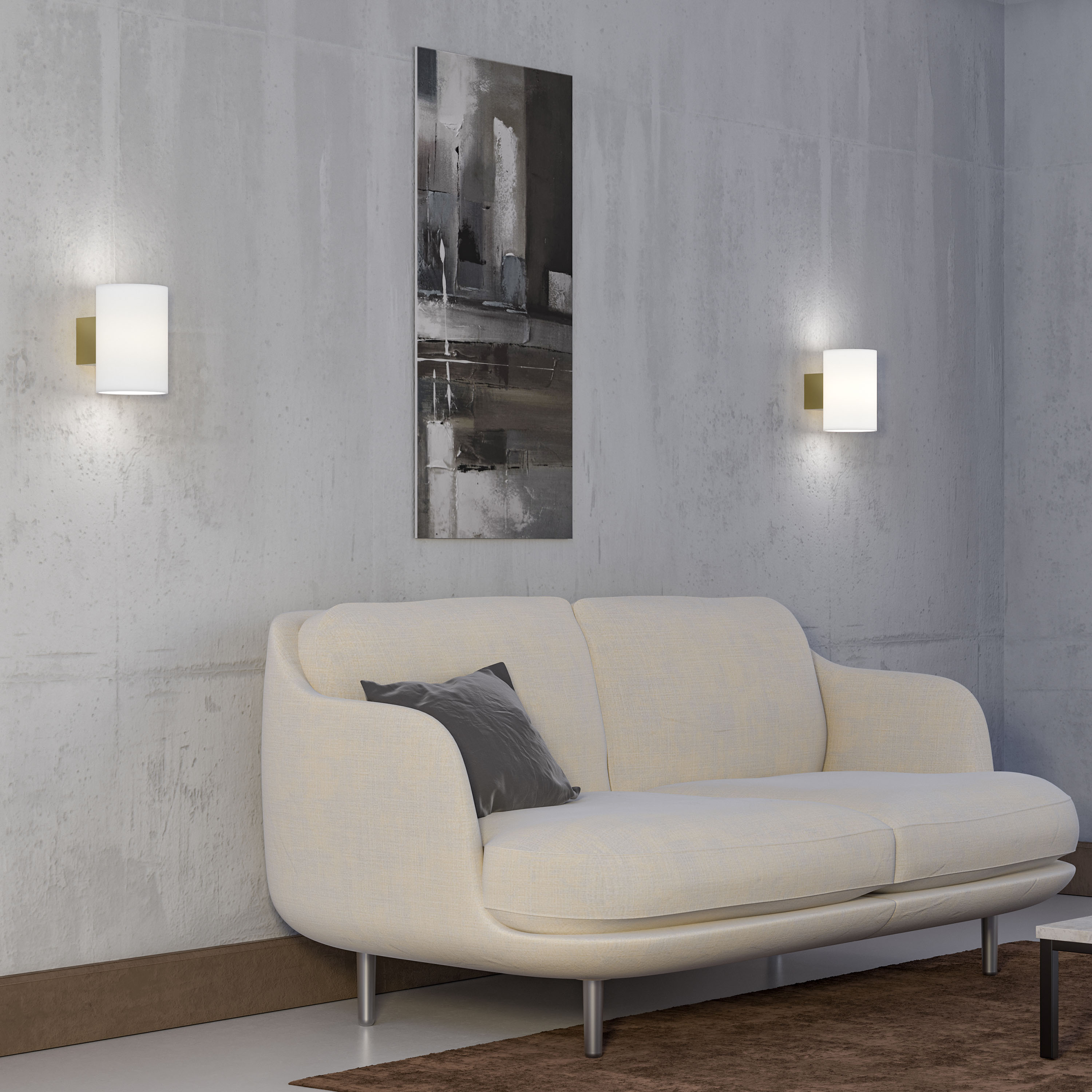 Herstal Evoke Wandleuchte Satin brass/Opalglas Large