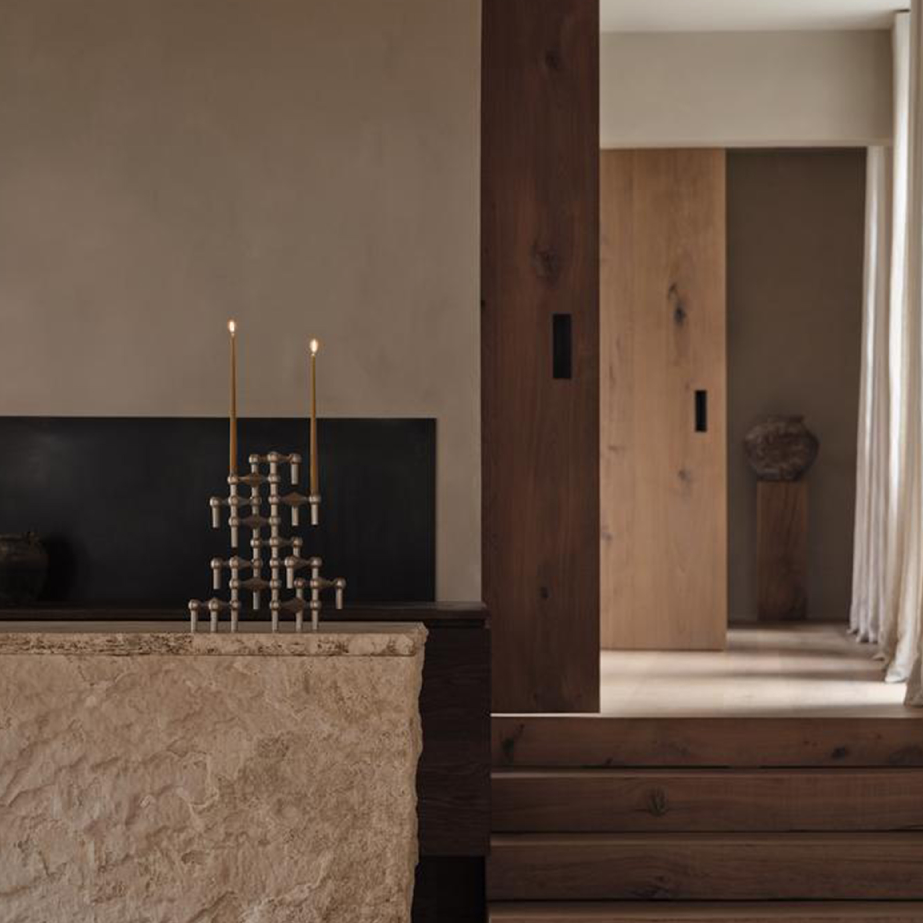 Stoff Nagel Lysestake Børstet Krom 3-pack