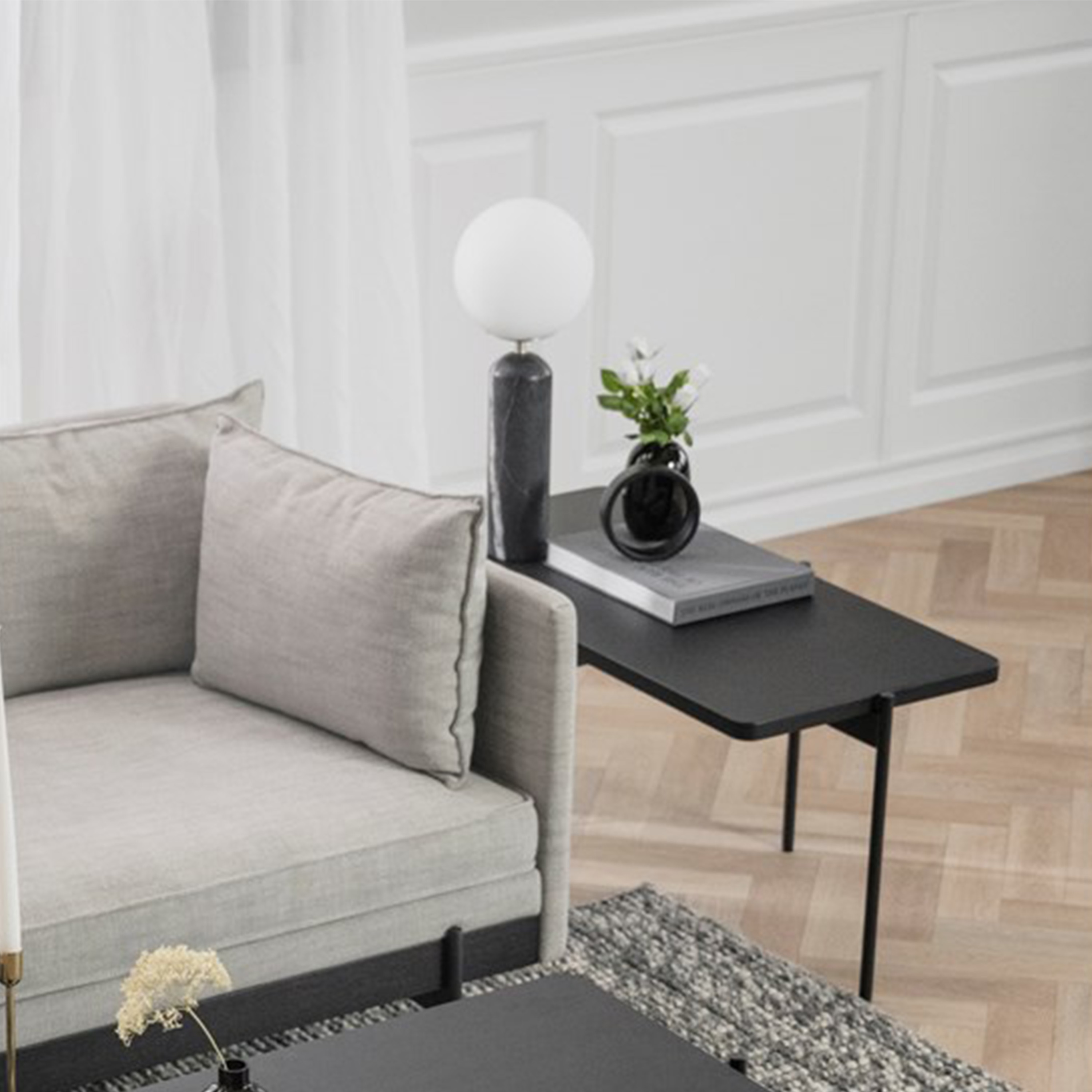 Rowico Home Shelton Couchtisch Schwarz 95x50cm