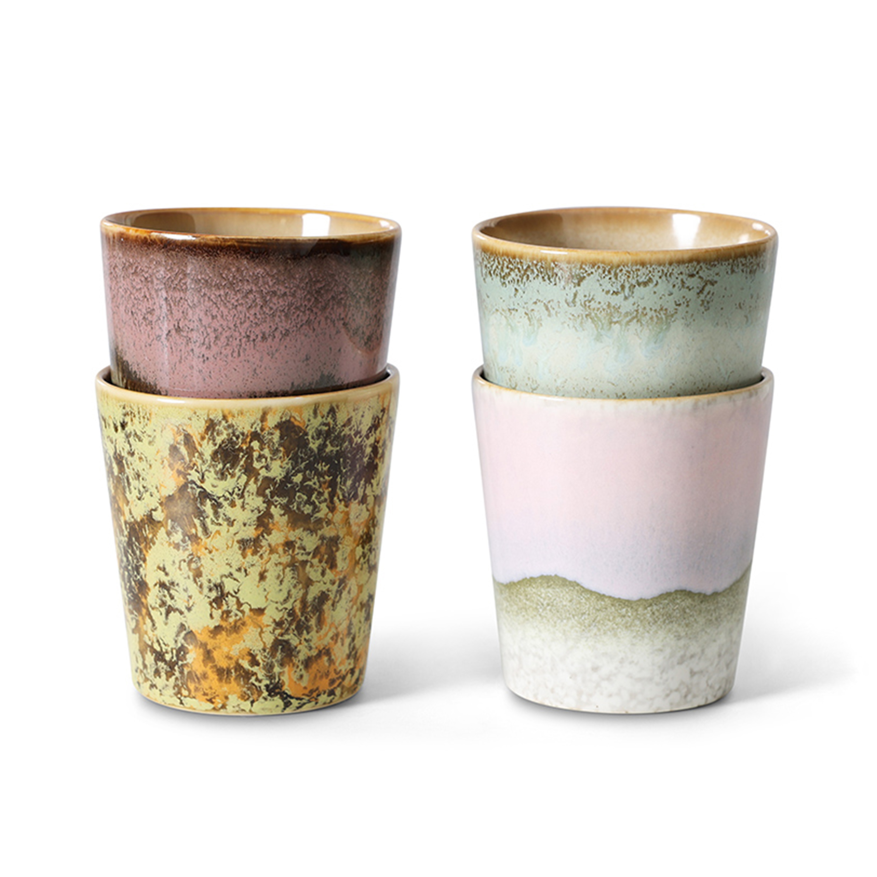 HKliving 70s Ceramics Kahvikuppi Serendipity 4-pack