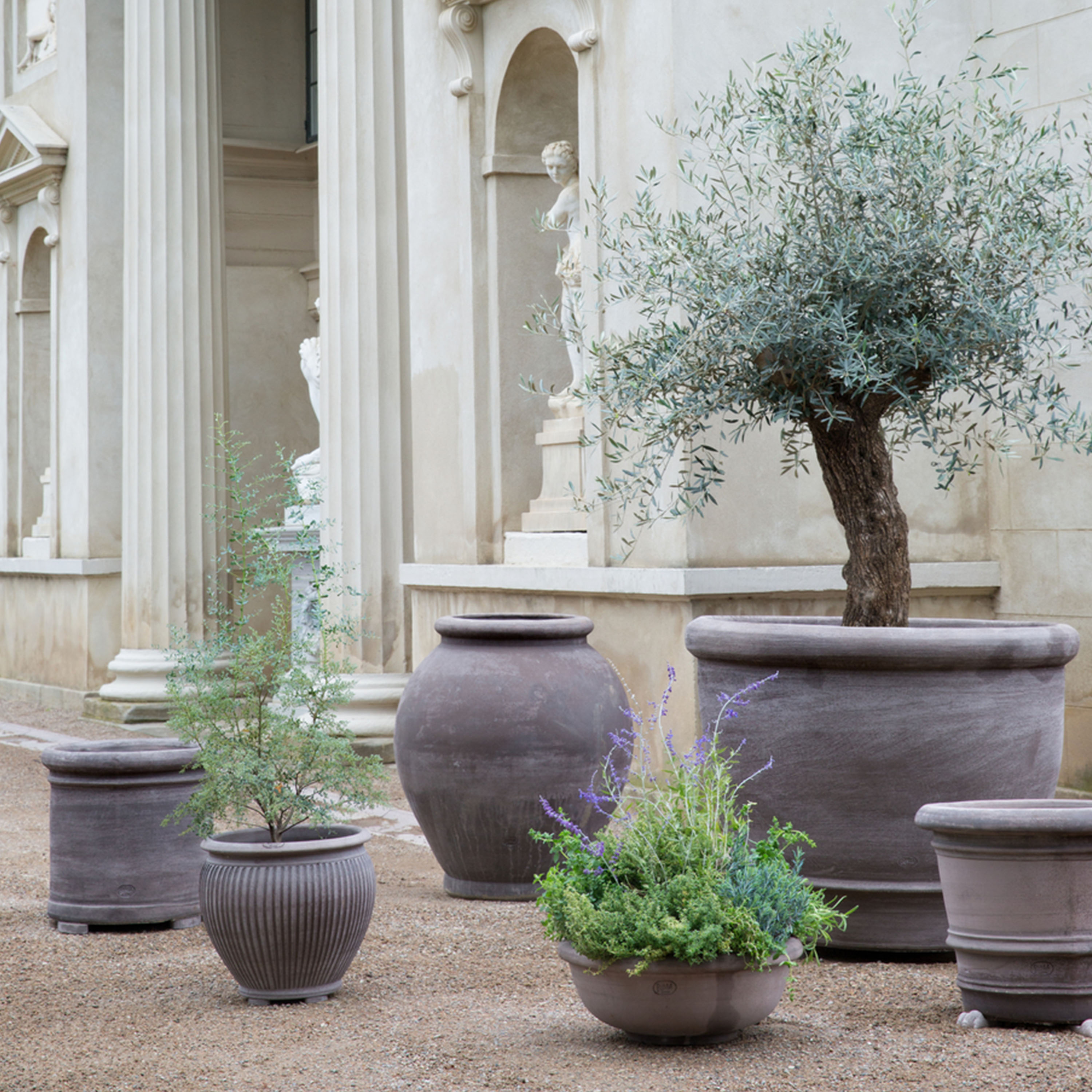 Bergs Potter Cilindro Kruka Raw Grey Terracotta Ø40