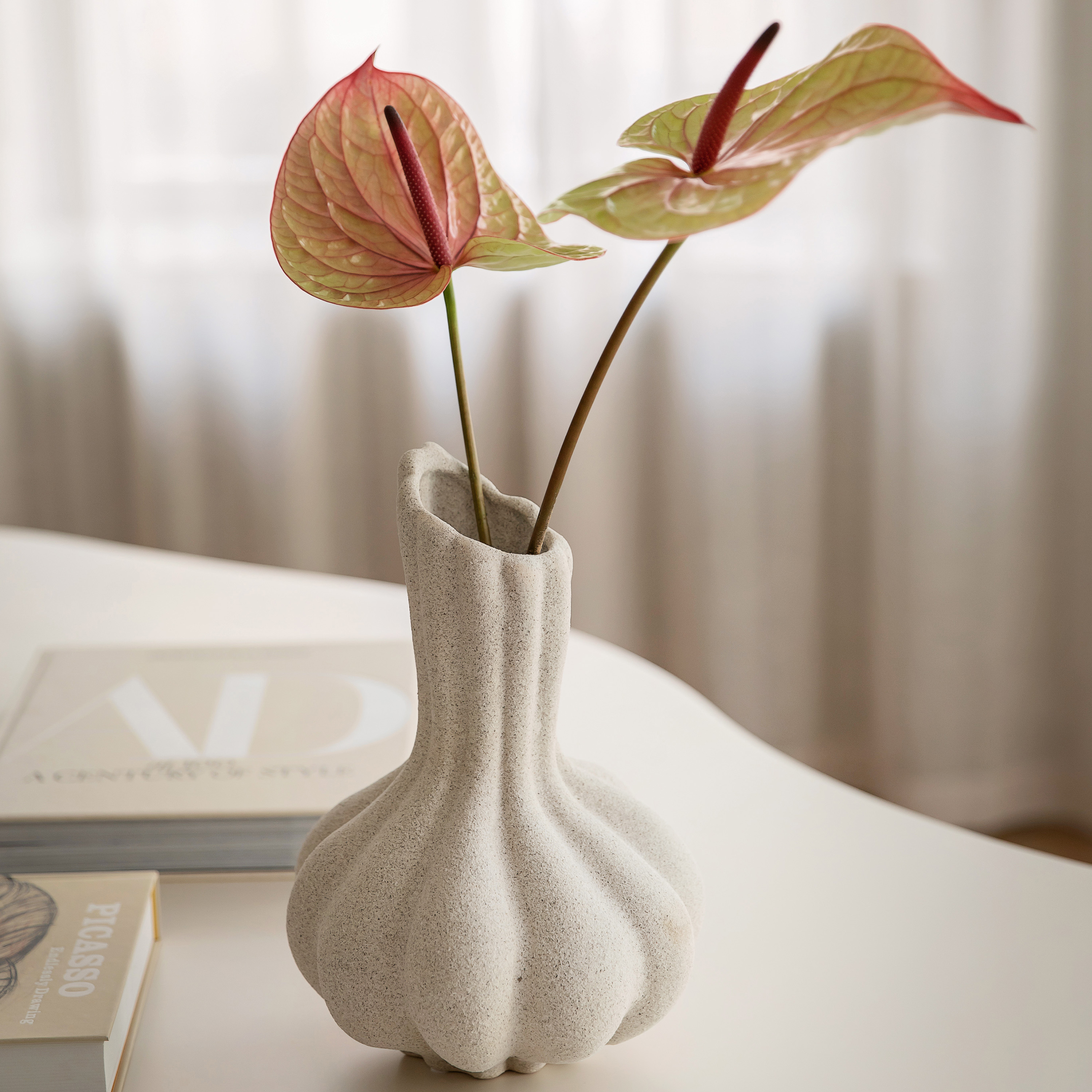 Sleepo Collection Dahlia Maljakko White Melange 30cm