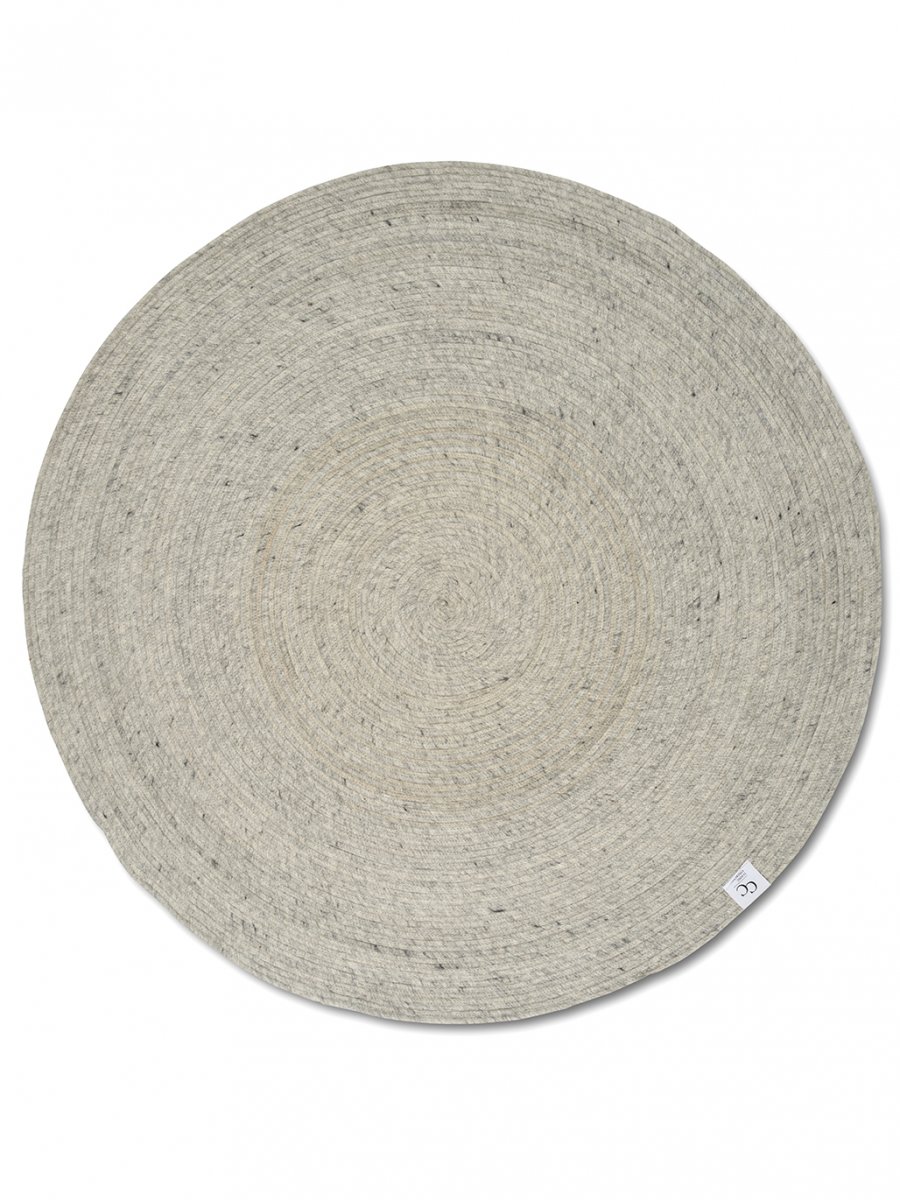 Classic Collection - Merino Rundt Ullteppe Concrete Ø160 - Grå  - Runde tepper