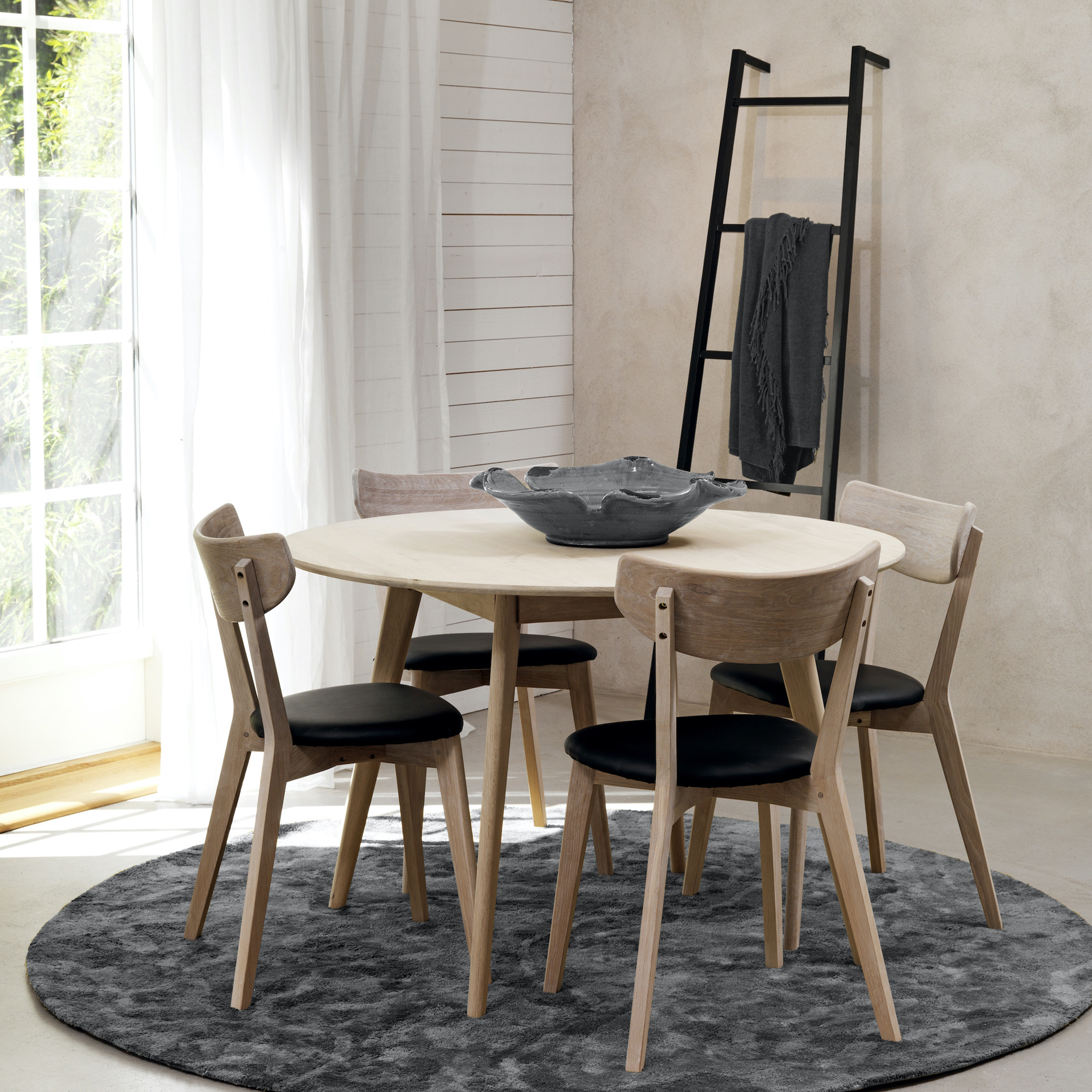 Rowico Home Ami Matstol Vitpigmenterad/Svart