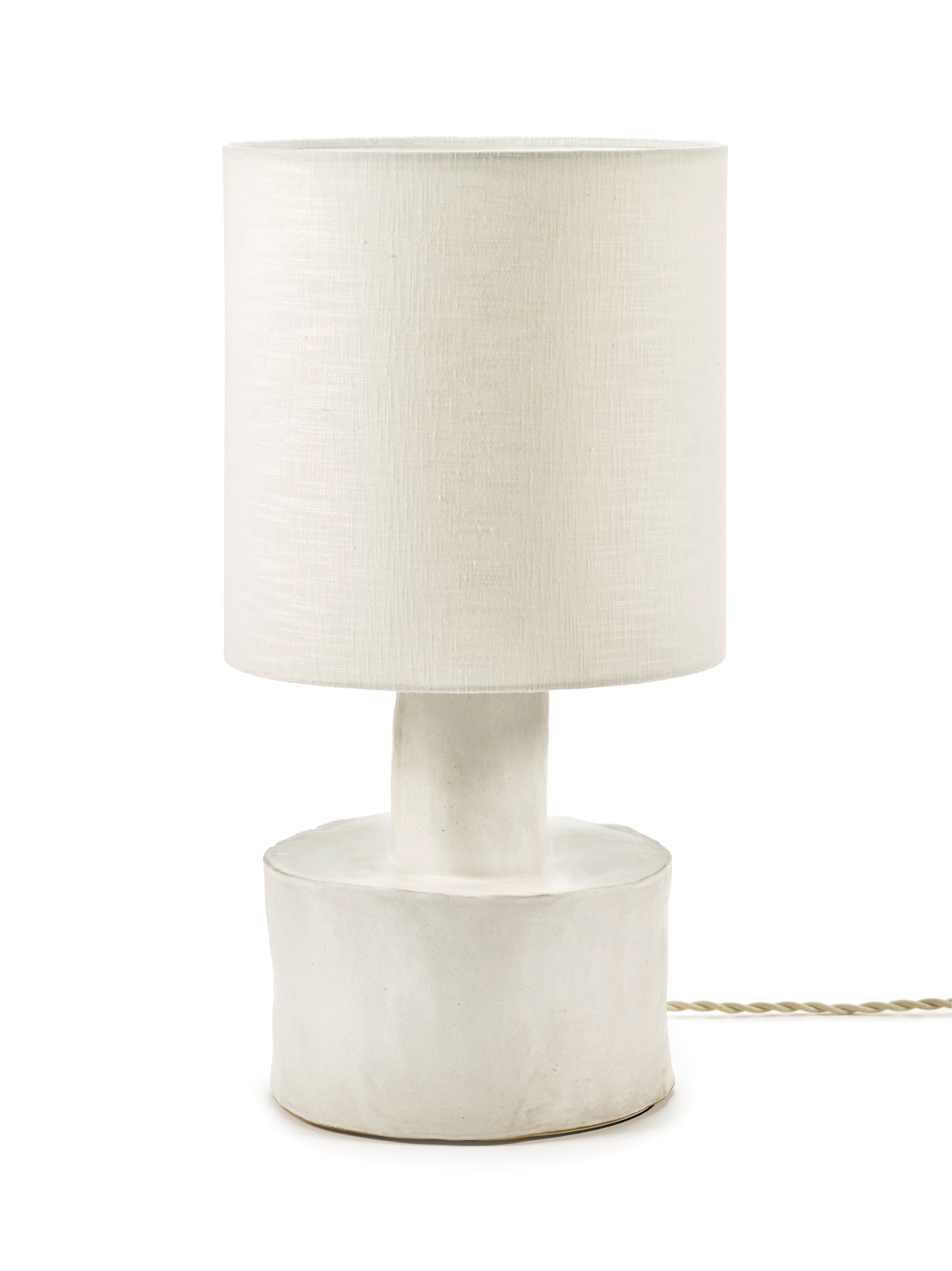 Serax - Catherine Pöytävalaisin Matt White Valkoinen - Stengods, Textil - Pöytävalaisimet