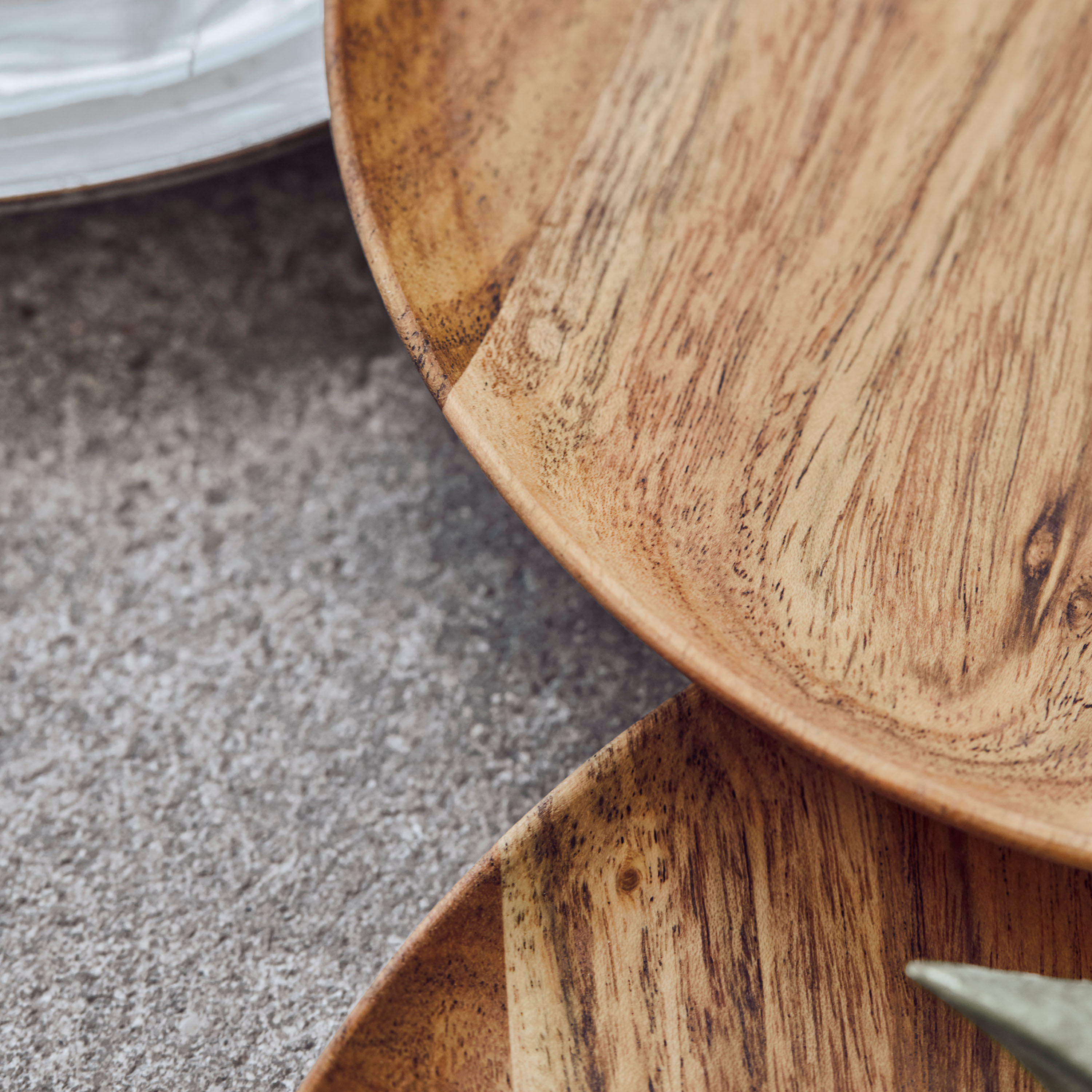 House Doctor Wood Tarjotin Luonnonväri 2 kpl Ø17