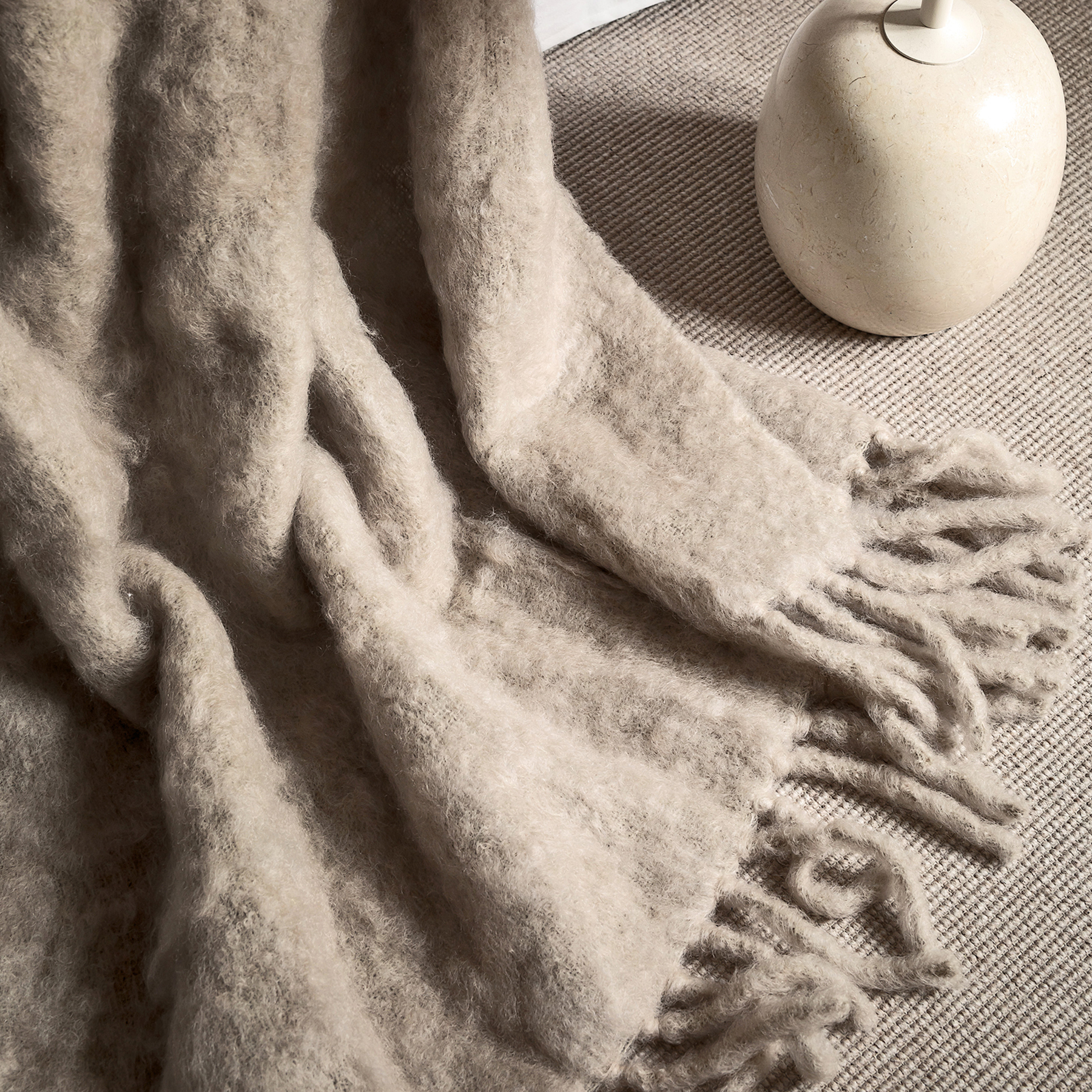 Stackelbergs Luxury Kid Mohair Decke Light Taupe