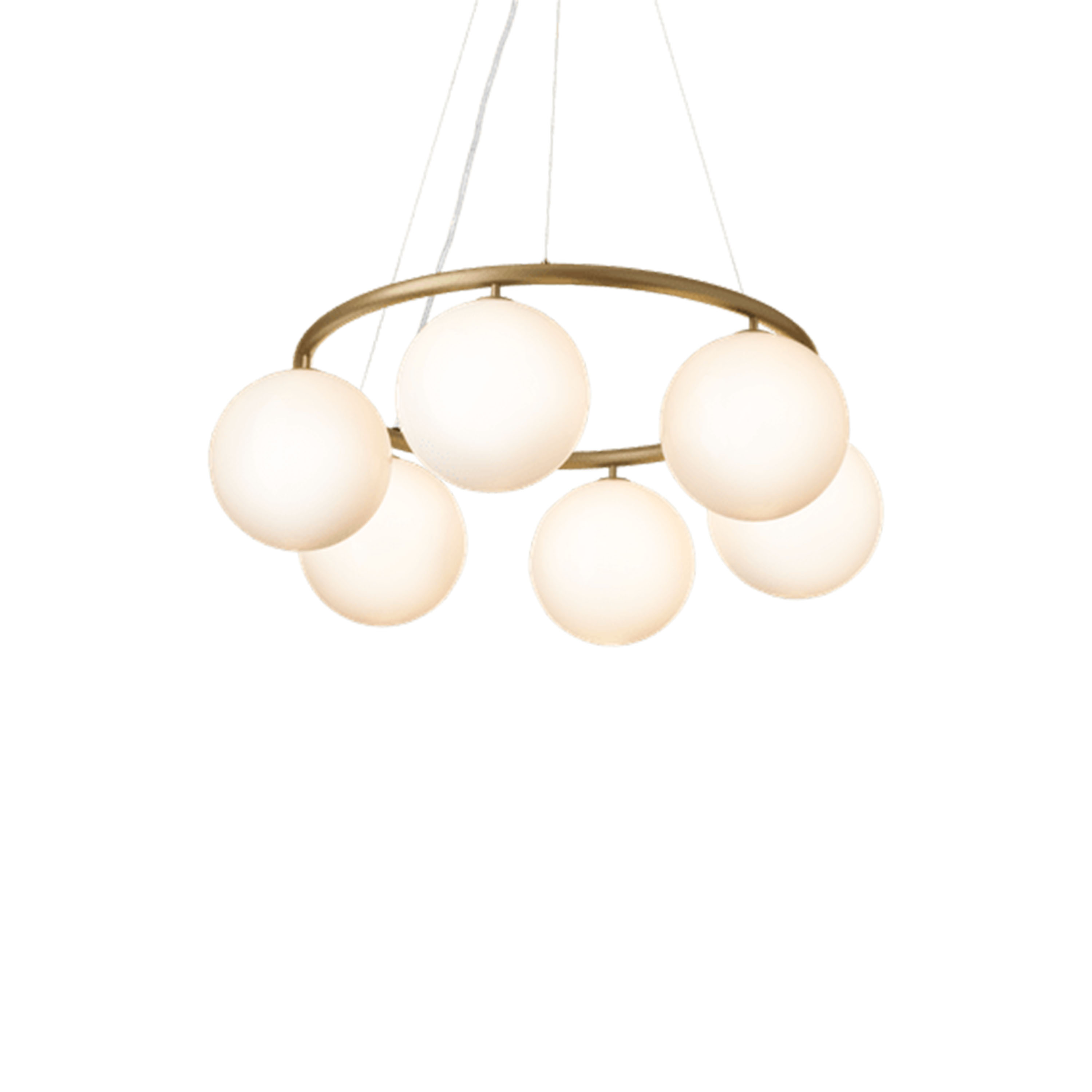 Nuura Miira 6 Circular Taklampa Brass/Opal Ø80