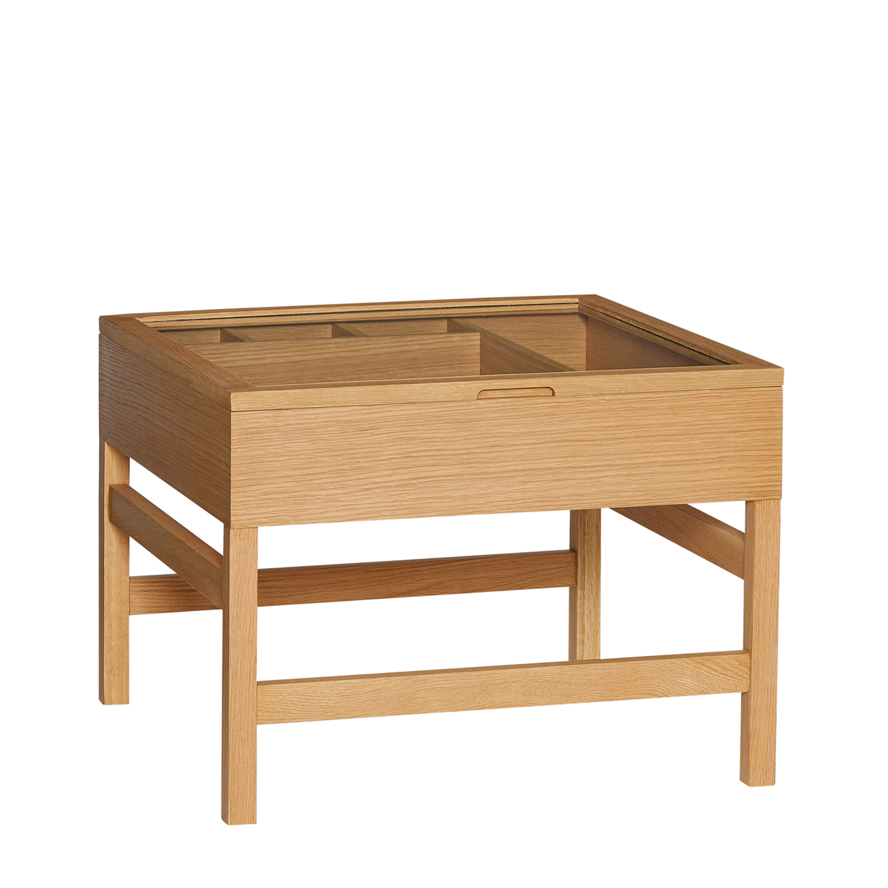 Hübsch - Glitz Sohvapöytä Natural 60x60 Puu - Glas, MDF, Ekfanér, Ek - Sohvapöydät