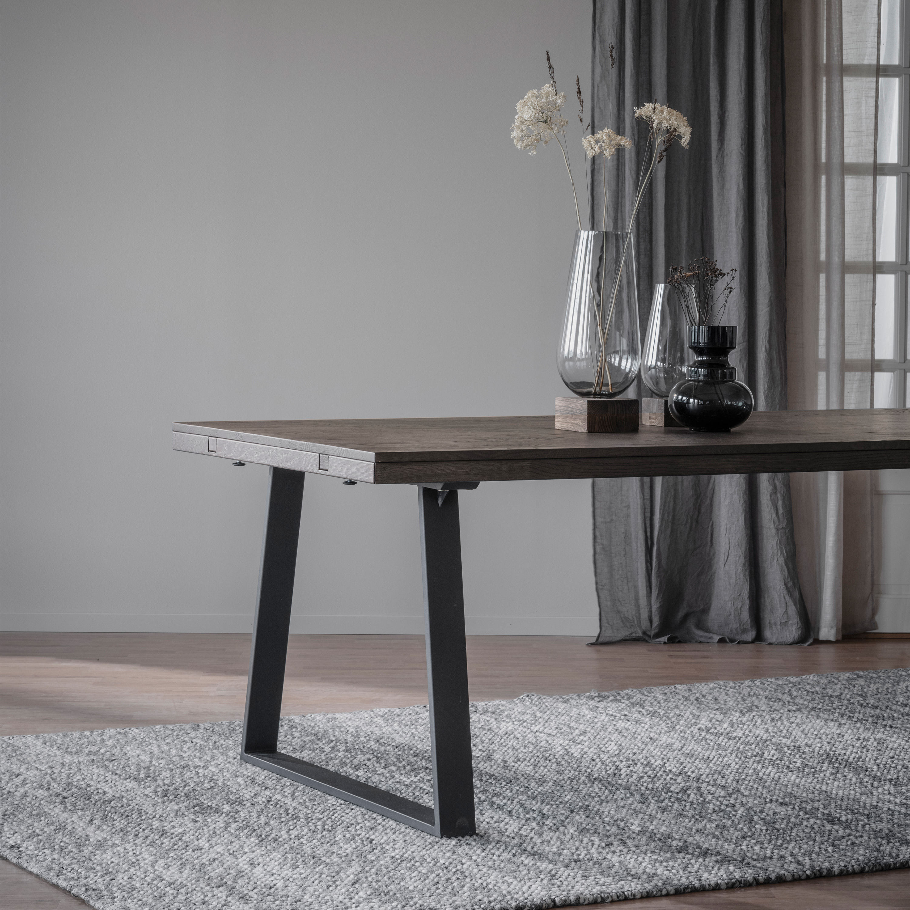 Rowico Home Brooklyn Esstisch U-Bein Dunkelbraune Eiche 220cm