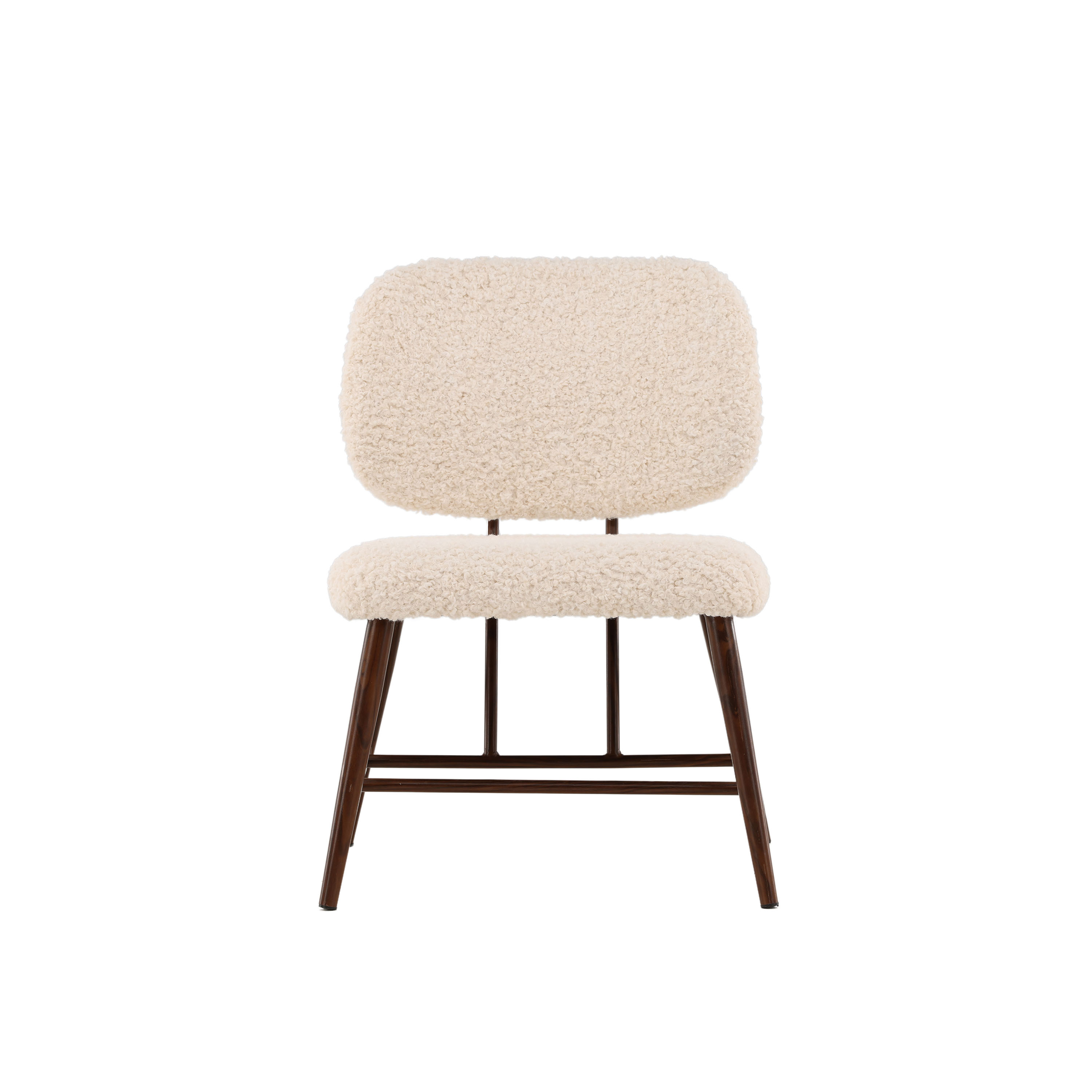 Midland Loungestol Vit Teddy/Valnöt