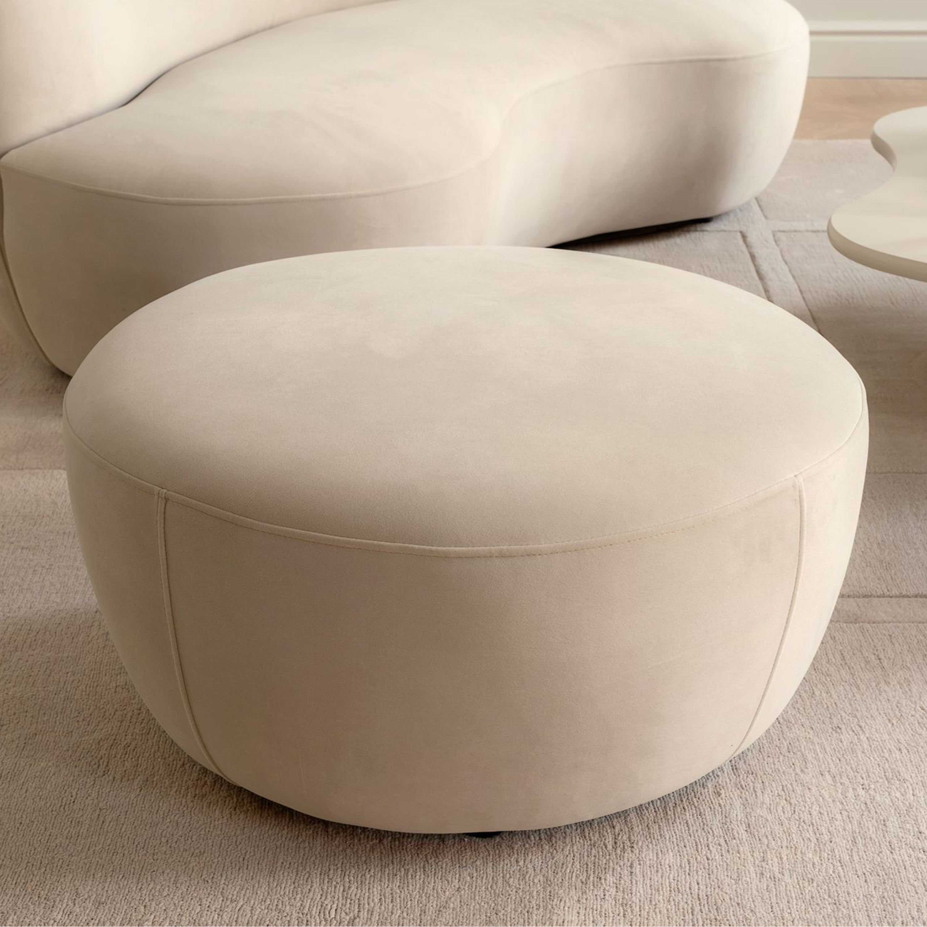 Moon Sitzpouf Samt Greige 80 cm